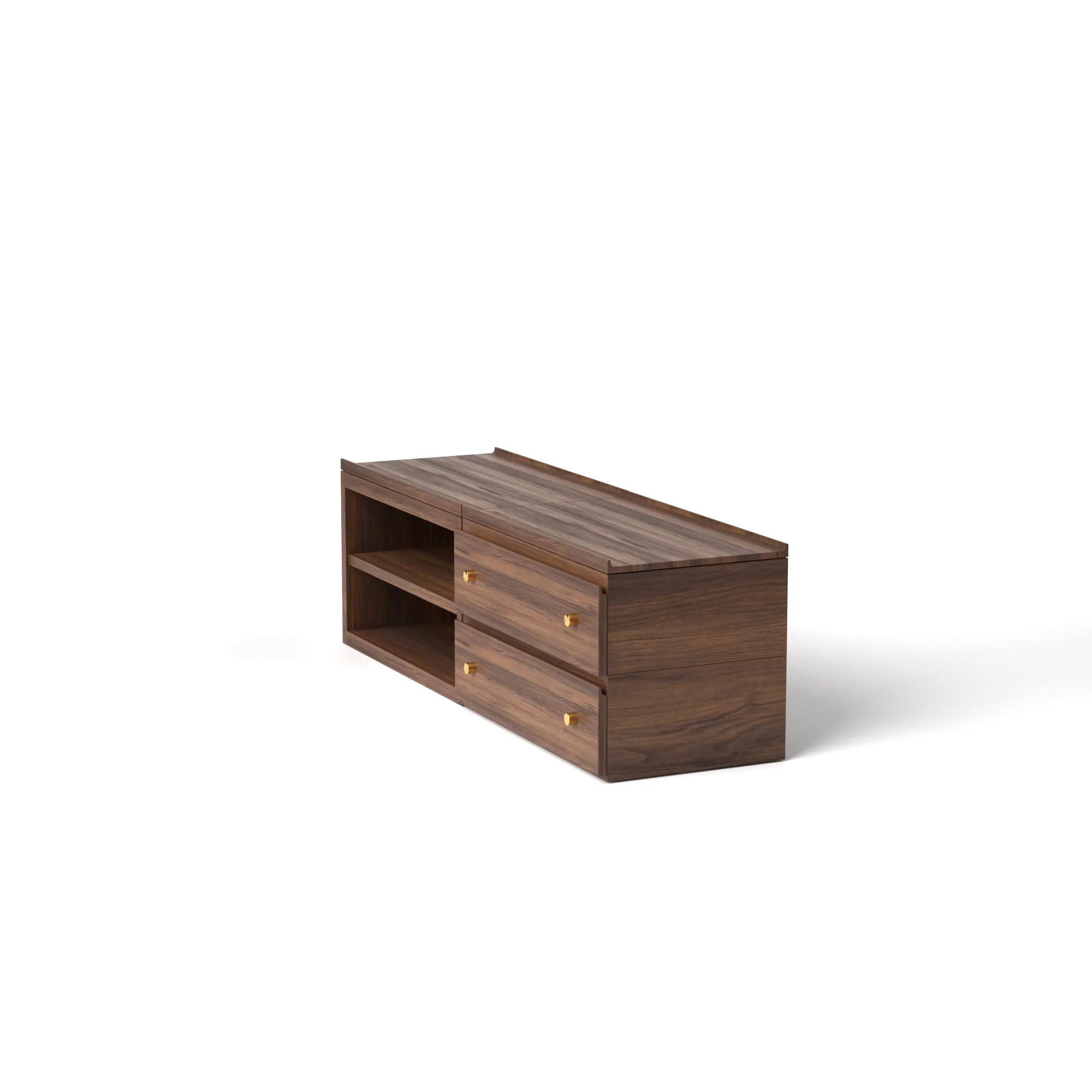 Stava Modular Credenza System | Solid Walnut/Teak/Oak Wood (2x2) | 5.5 Feet Length - Image 8
