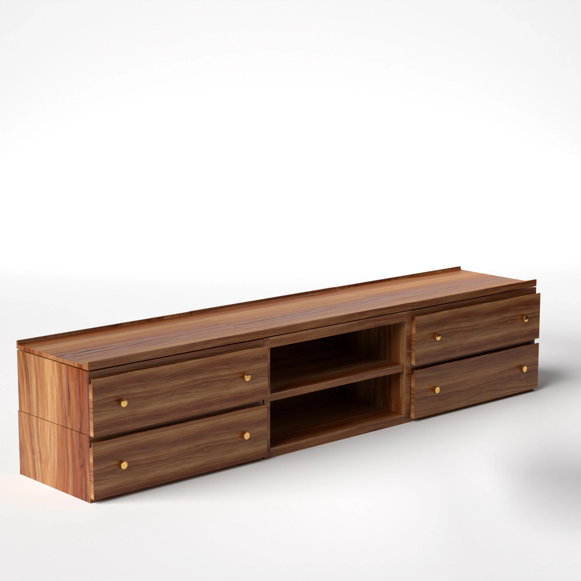 Stava Modular Credenza System | Solid Walnut/Teak/Oak Wood (2x3) | 8 Feet Length - Image 20