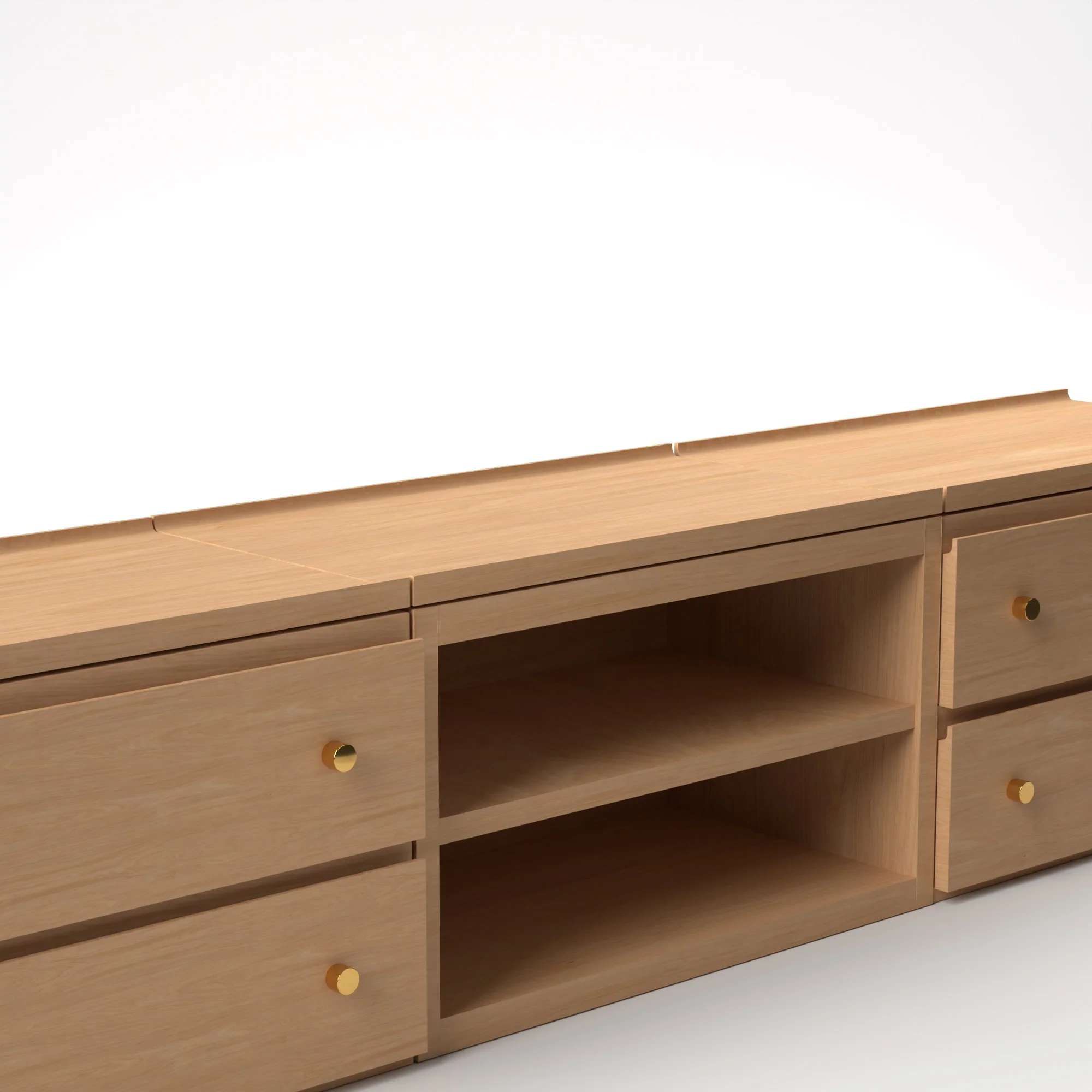 Stava Modular Credenza System | Solid Walnut/Teak/Oak Wood (2x3) | 8 Feet Length - Image 32