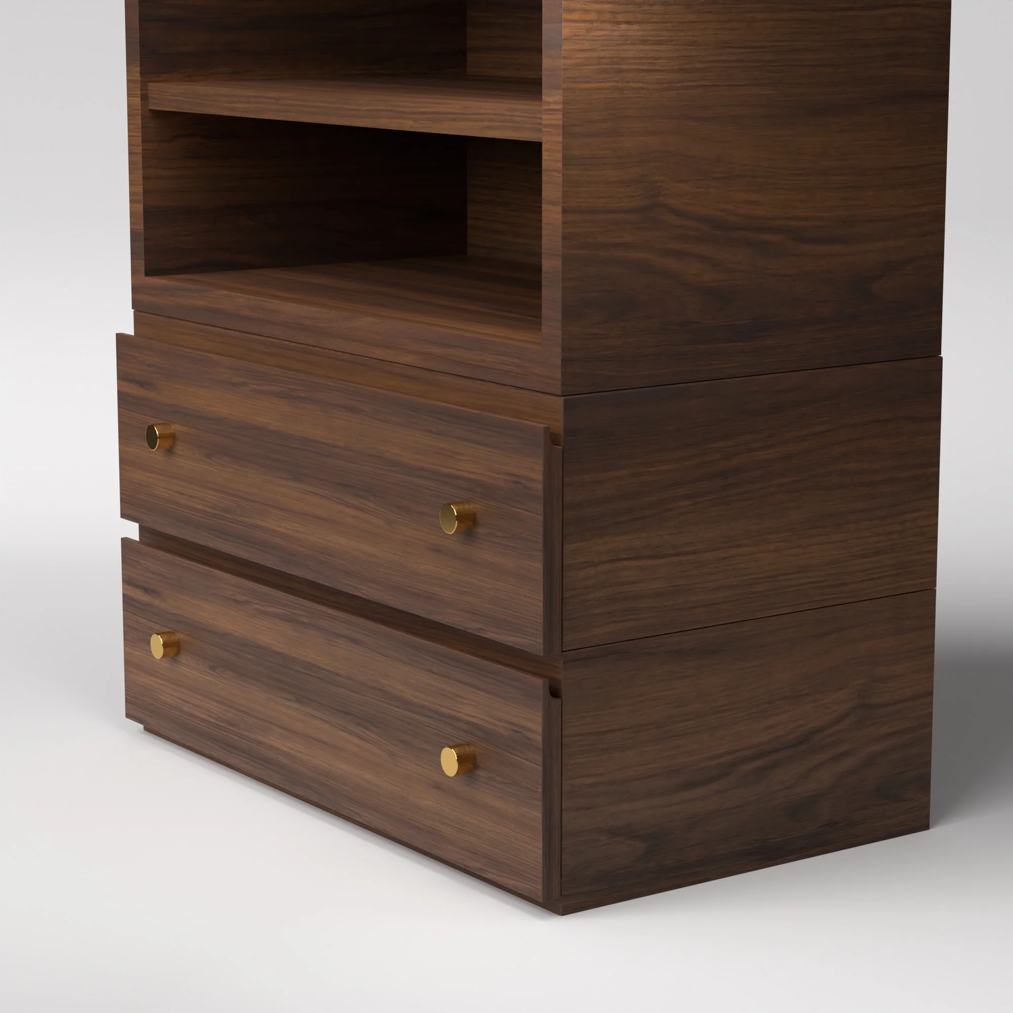 Stava Modular Credenza System | Solid Walnut/Teak/Oak Wood (4x1) | 3 Feet Length - Image 11