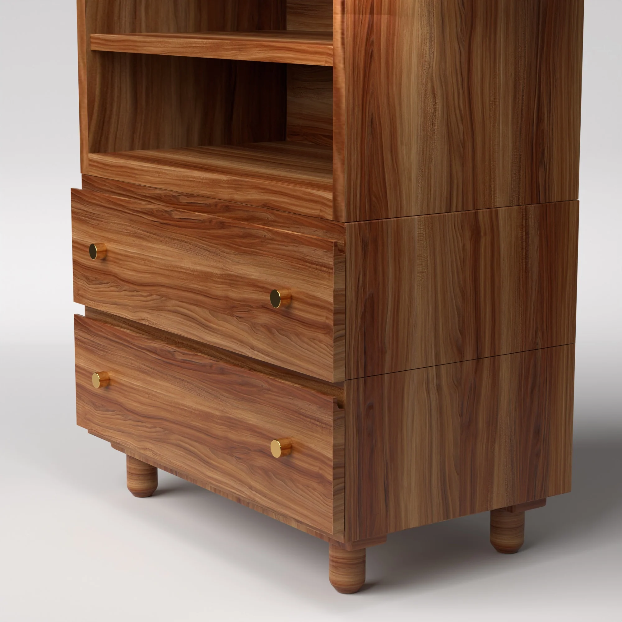 Stava Modular Credenza System | Solid Walnut/Teak/Oak Wood (4x1) | 3 Feet Length - Image 17
