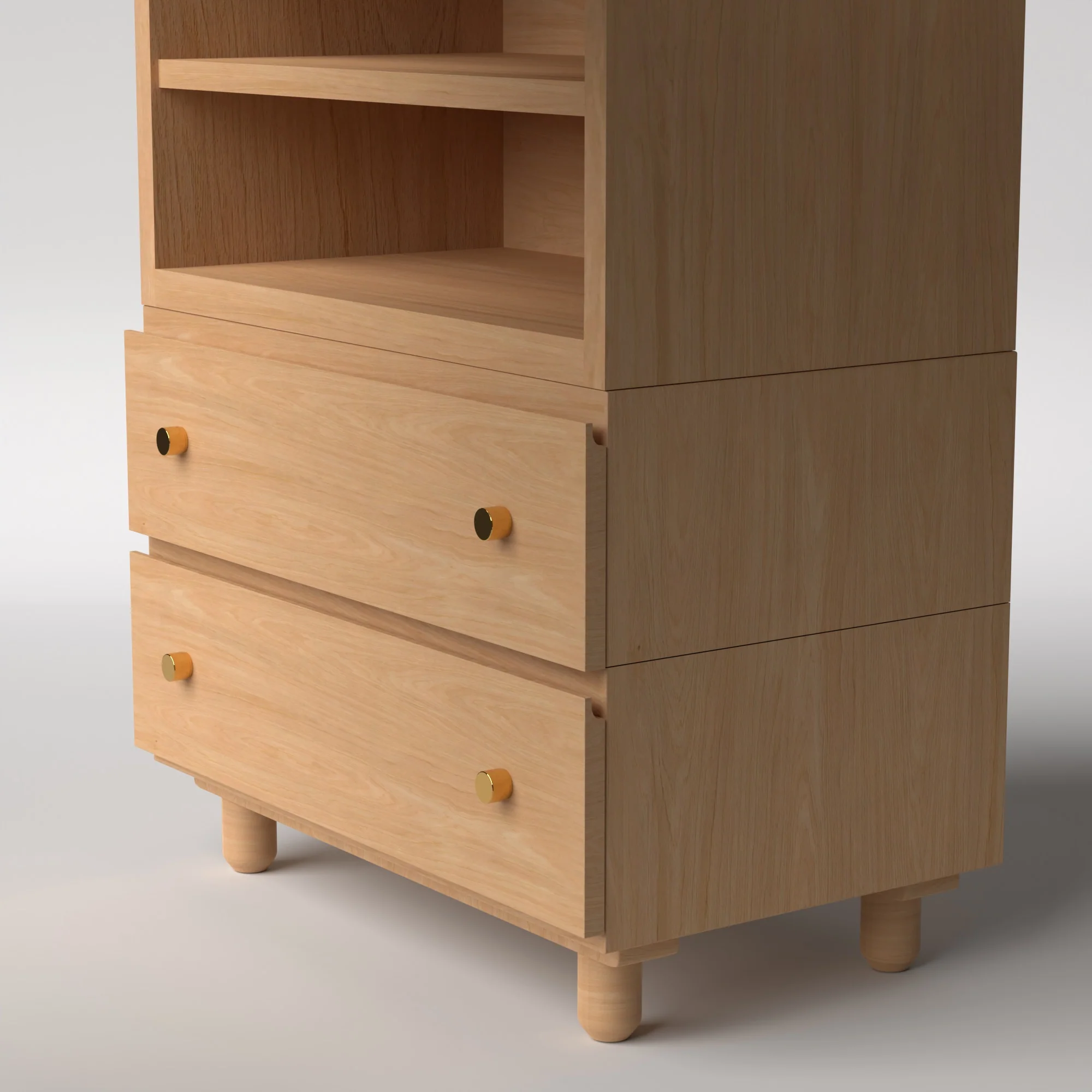 Stava Modular Credenza System | Solid Walnut/Teak/Oak Wood (4x1) | 3 Feet Length - Image 26