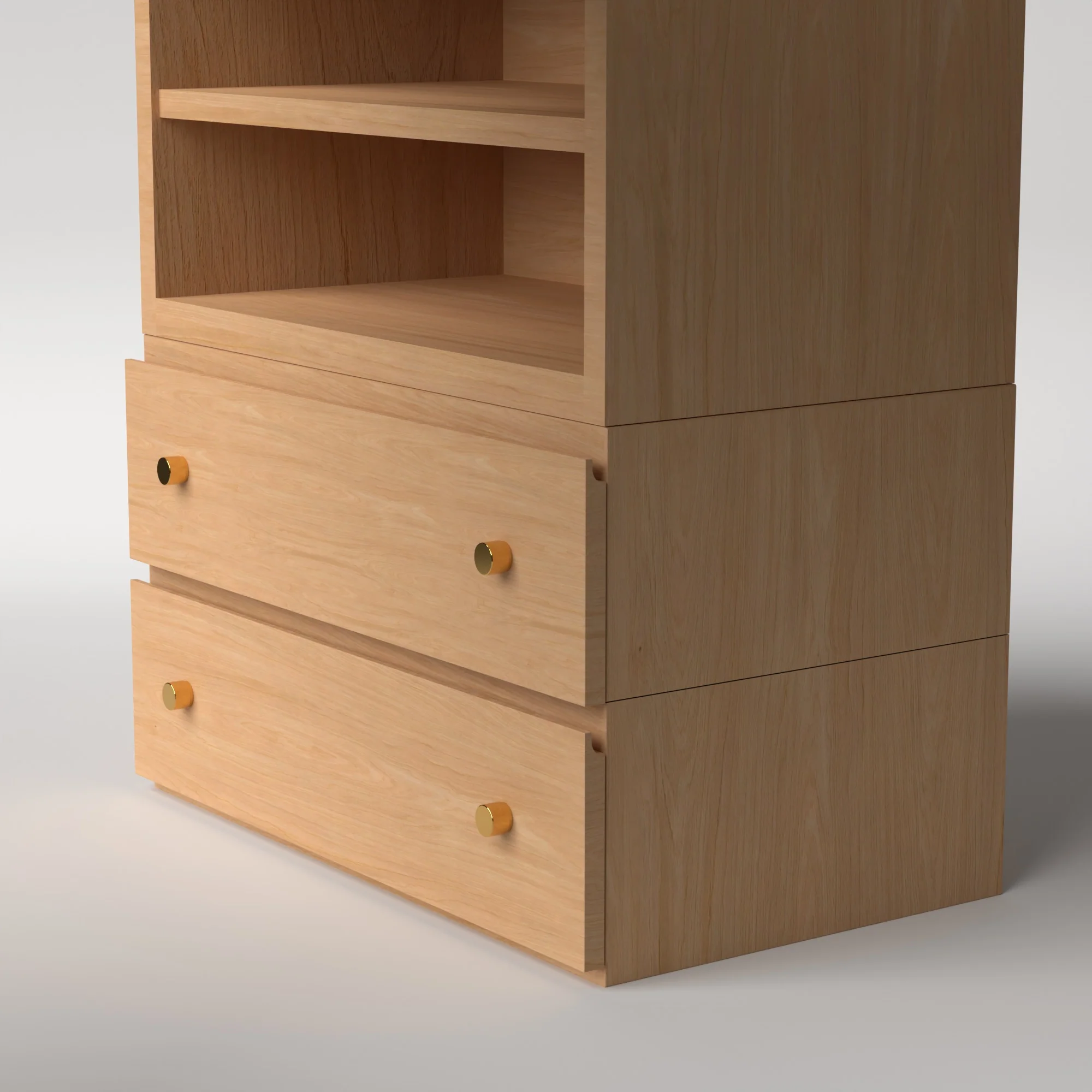 Stava Modular Credenza System | Solid Walnut/Teak/Oak Wood (4x1) | 3 Feet Length - Image 31