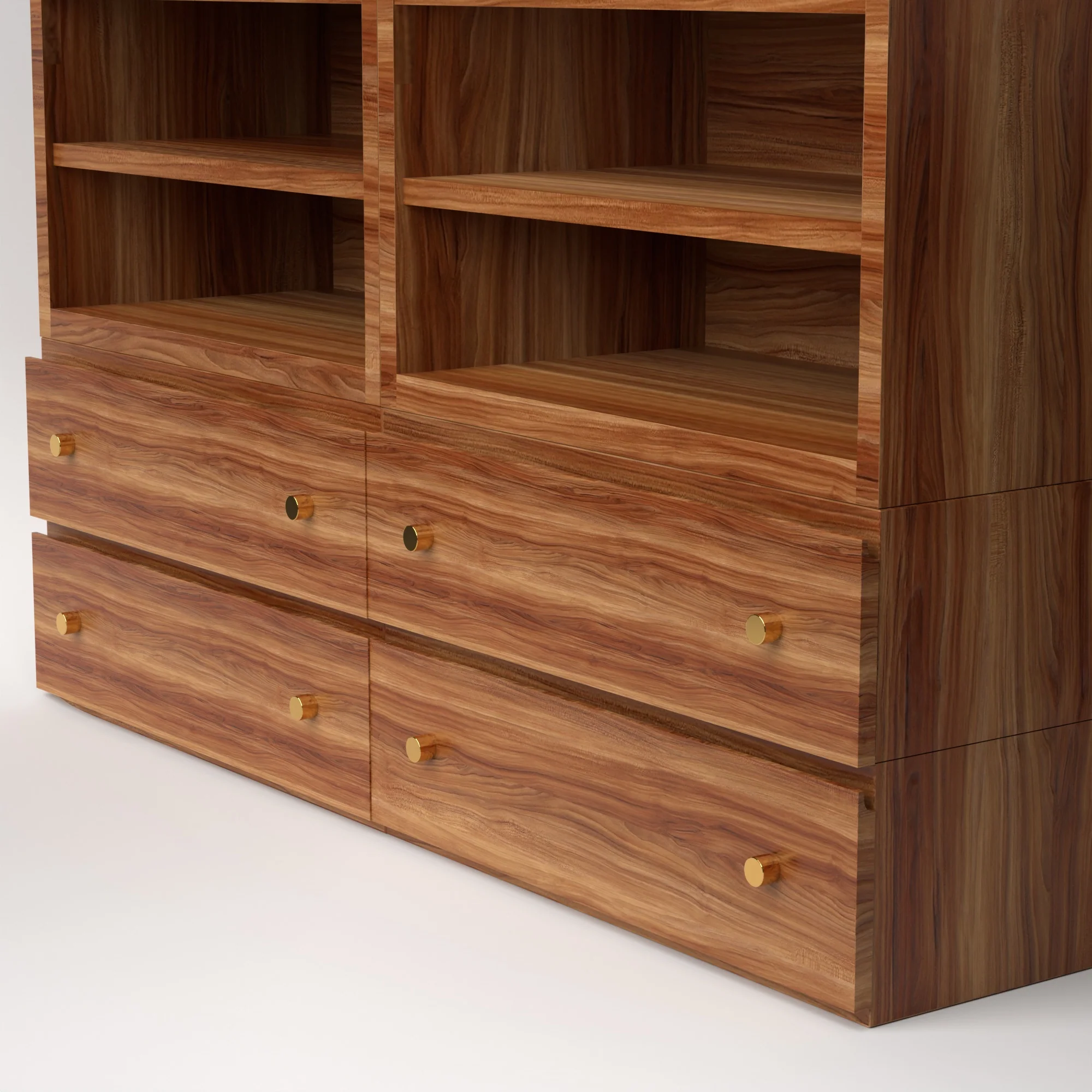 Stava Modular Credenza System | Solid Walnut/Teak/Oak Wood (4x2) | 5.5 Feet Length - Image 22