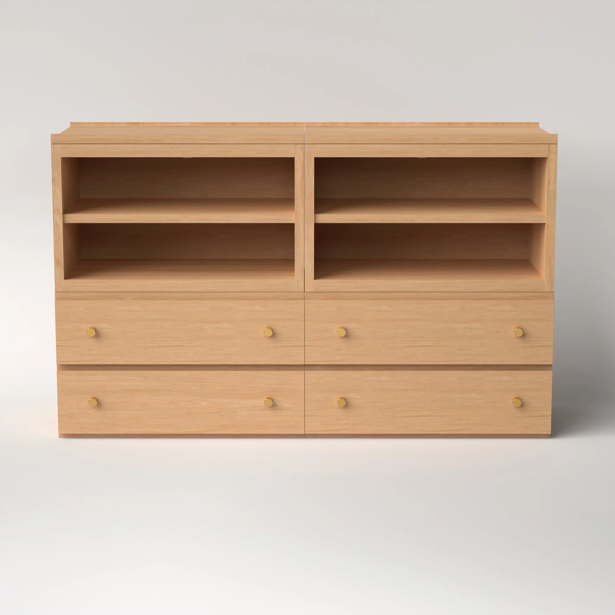 Stava Modular Credenza System | Solid Walnut/Teak/Oak Wood (4x2) | 5.5 Feet Length - Image 28