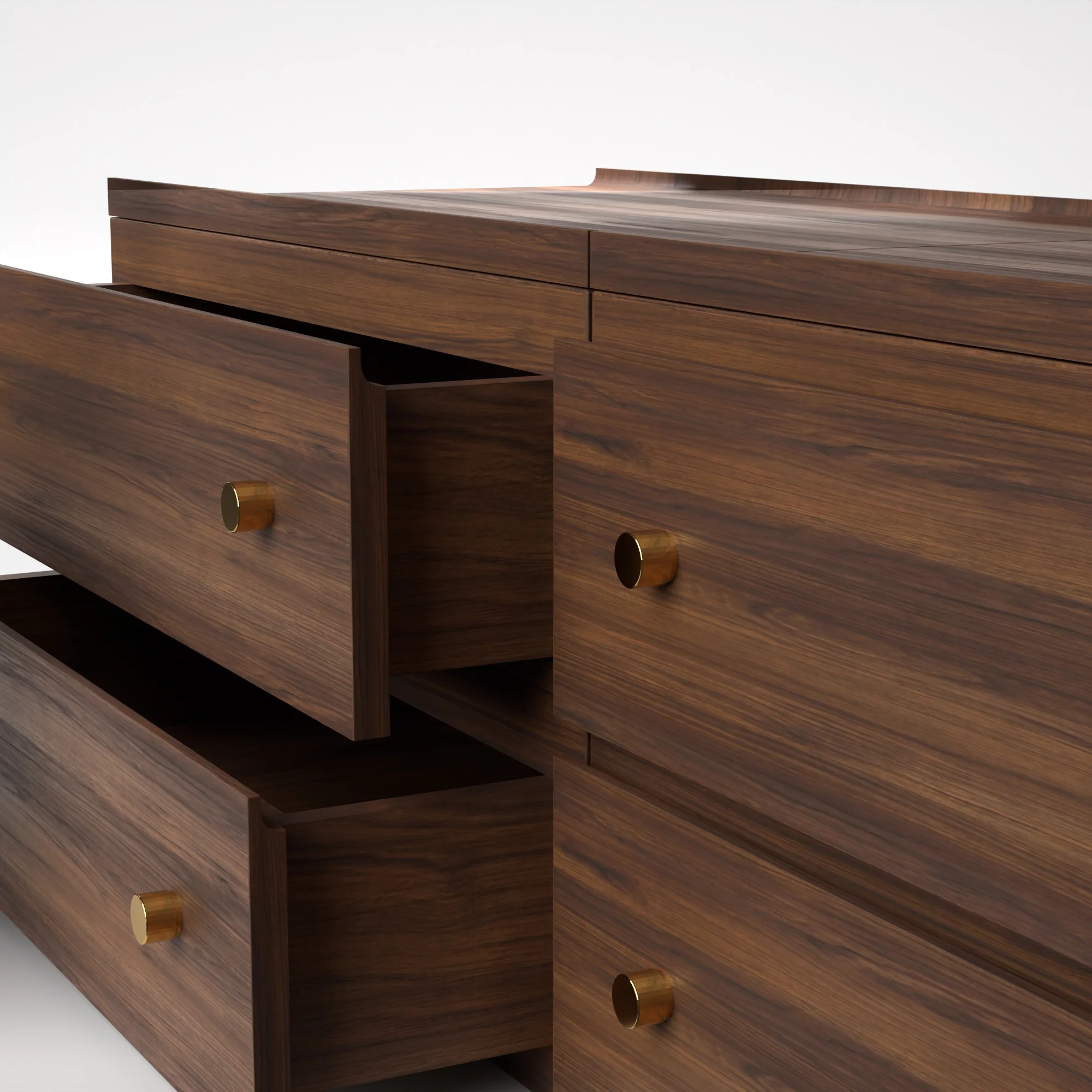 Stava Modular Drawer System | Solid Walnut/Teak/Oak Wood (2x2) | 5.5 Feet Length - Image 11