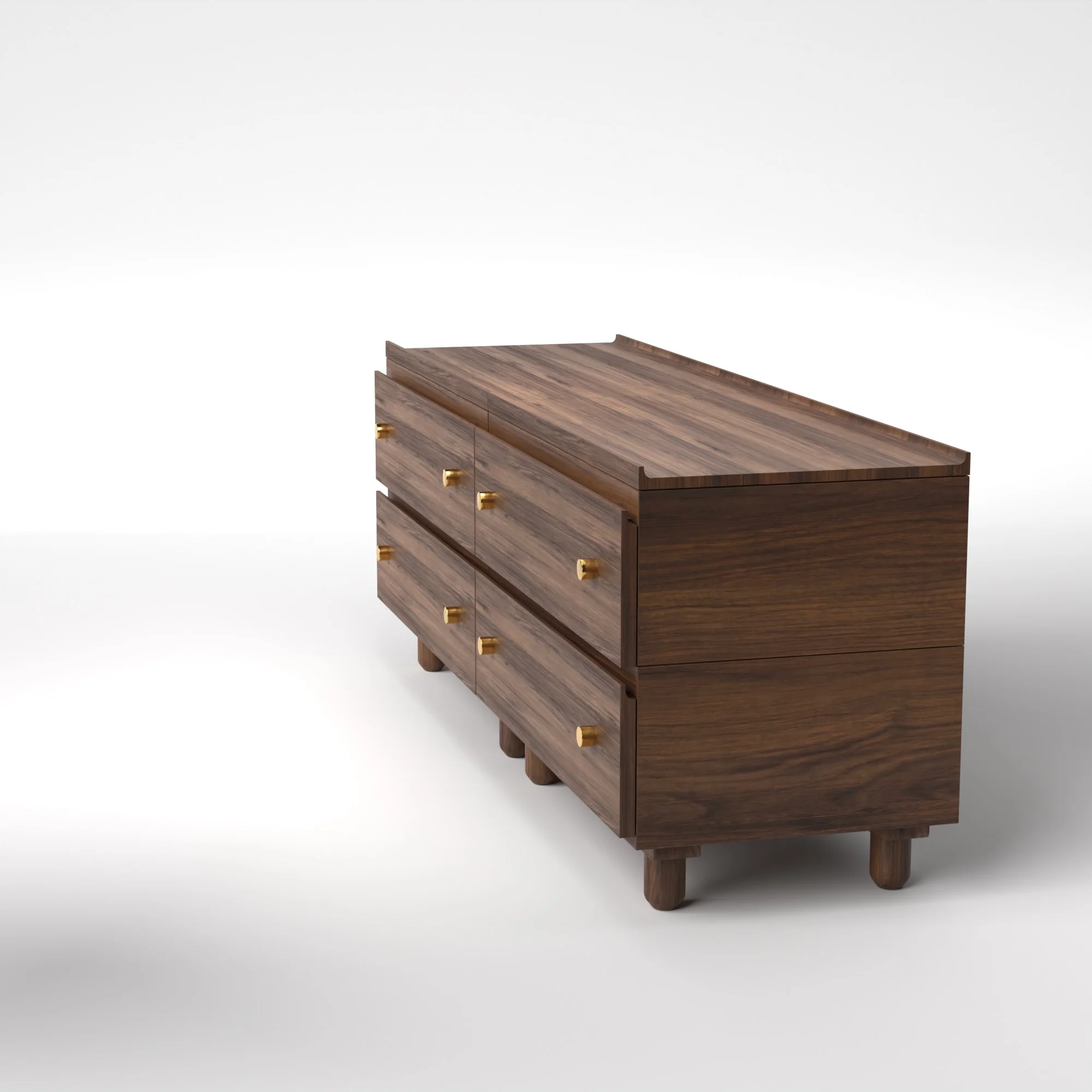 Stava Modular Drawer System | Solid Walnut/Teak/Oak Wood (2x2) | 5.5 Feet Length - Image 3
