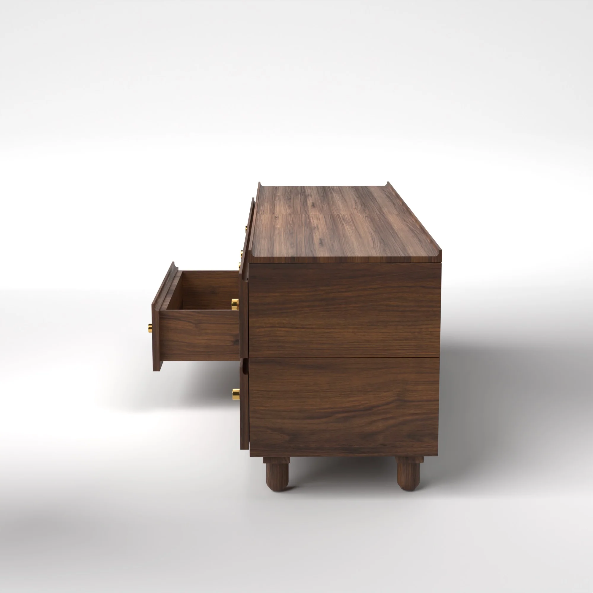 Stava Modular Drawer System | Solid Walnut/Teak/Oak Wood (2x2) | 5.5 Feet Length - Image 4