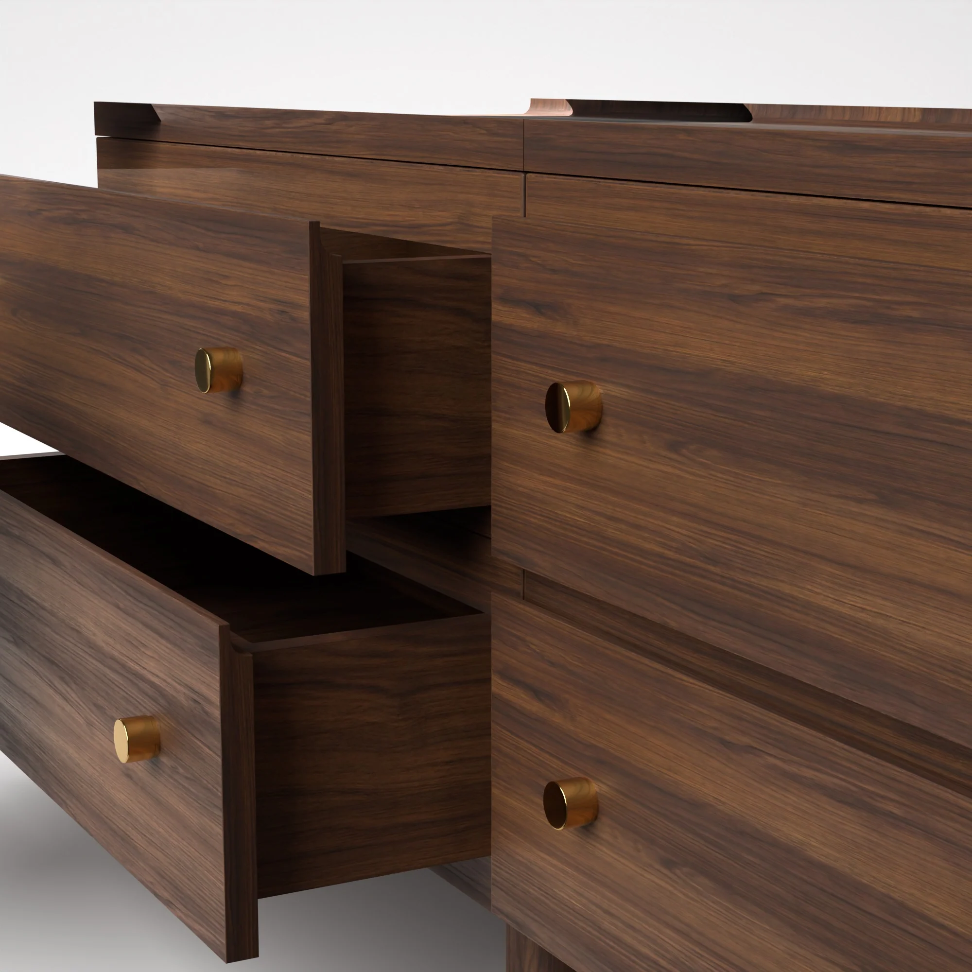 Stava Modular Drawer System | Solid Walnut/Teak/Oak Wood (2x2) | 5.5 Feet Length - Image 6