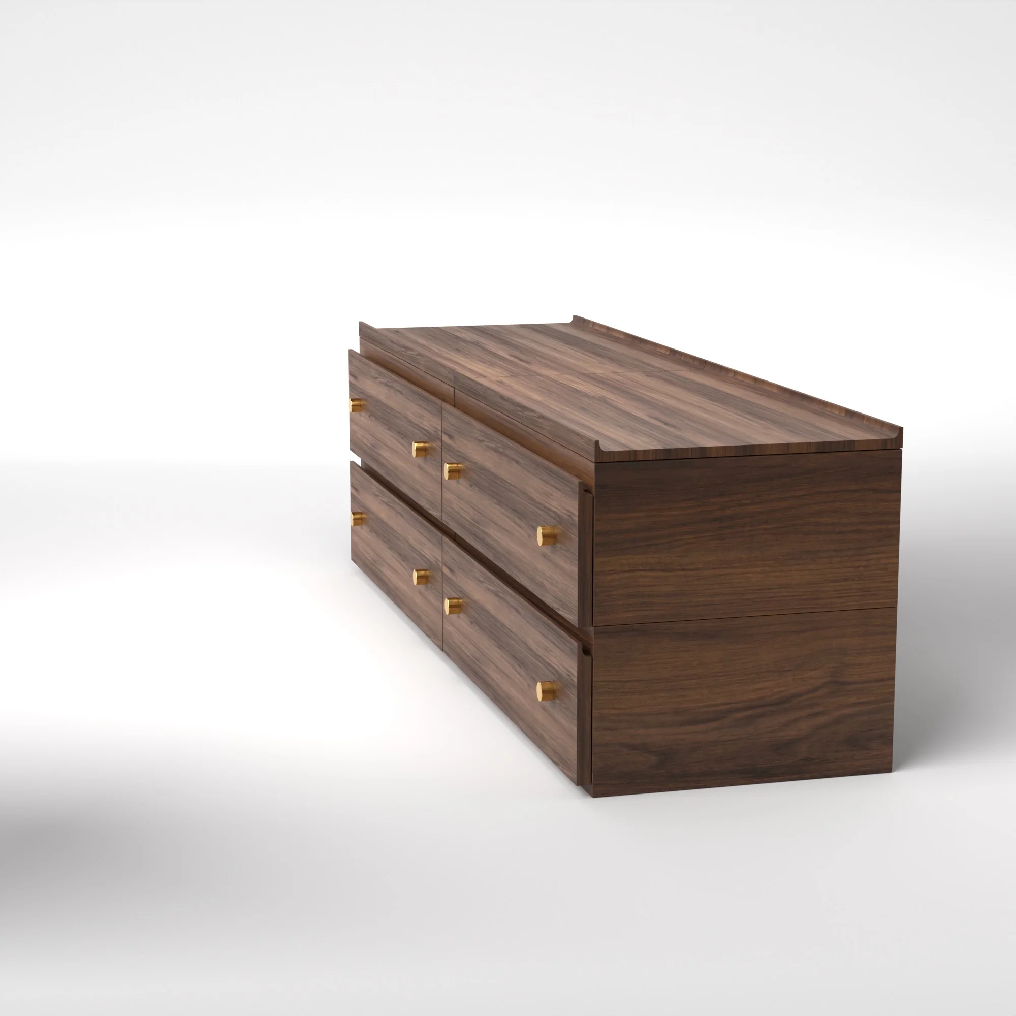 Stava Modular Drawer System | Solid Walnut/Teak/Oak Wood (2x2) | 5.5 Feet Length - Image 8