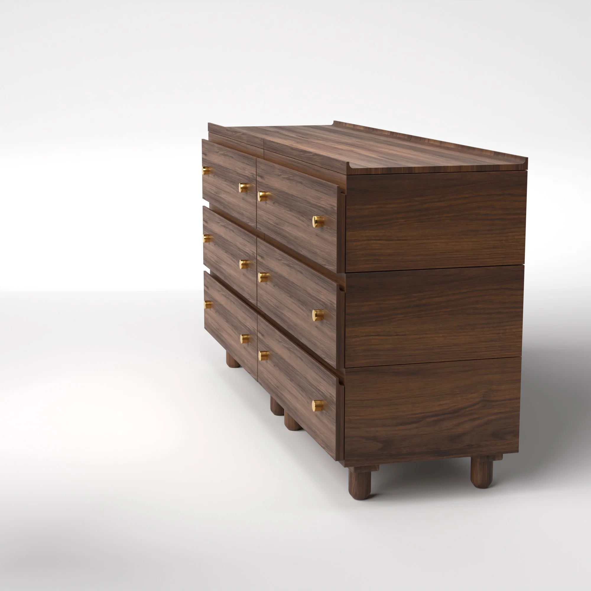 Stava Modular Drawer System | Solid Walnut/Teak/Oak Wood (3x2) | 5.5 Feet Length - Image 3