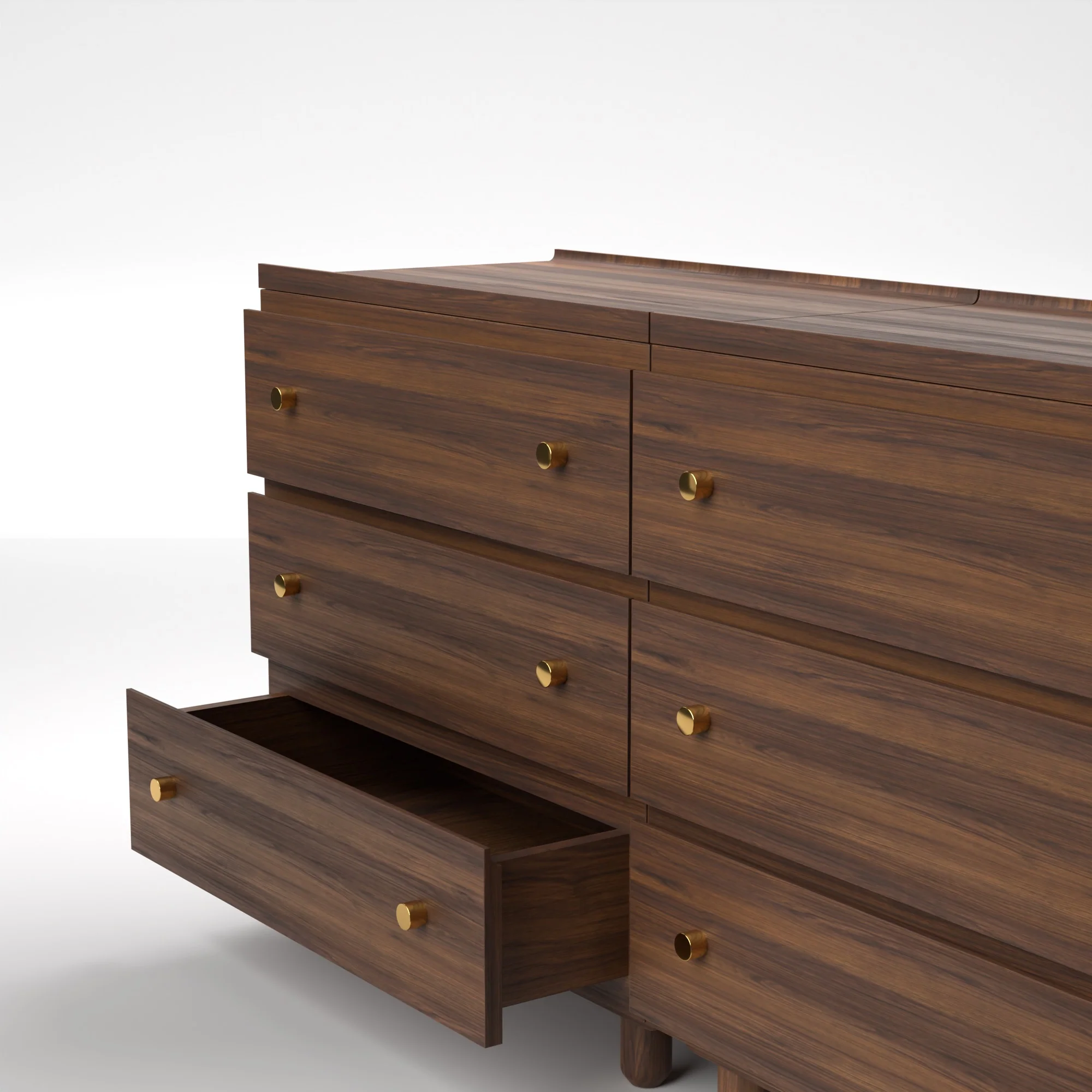 Stava Modular Drawer System | Solid Walnut/Teak/Oak Wood (3x2) | 5.5 Feet Length - Image 6