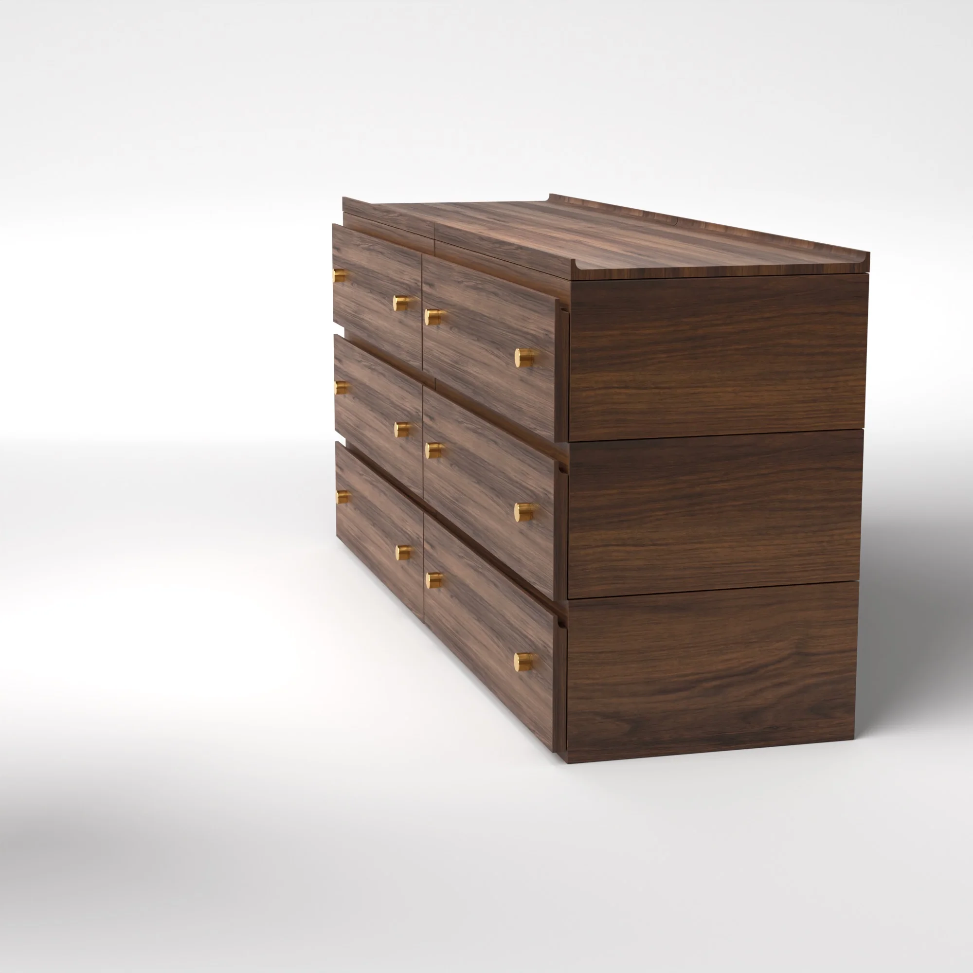 Stava Modular Drawer System | Solid Walnut/Teak/Oak Wood (3x2) | 5.5 Feet Length - Image 8