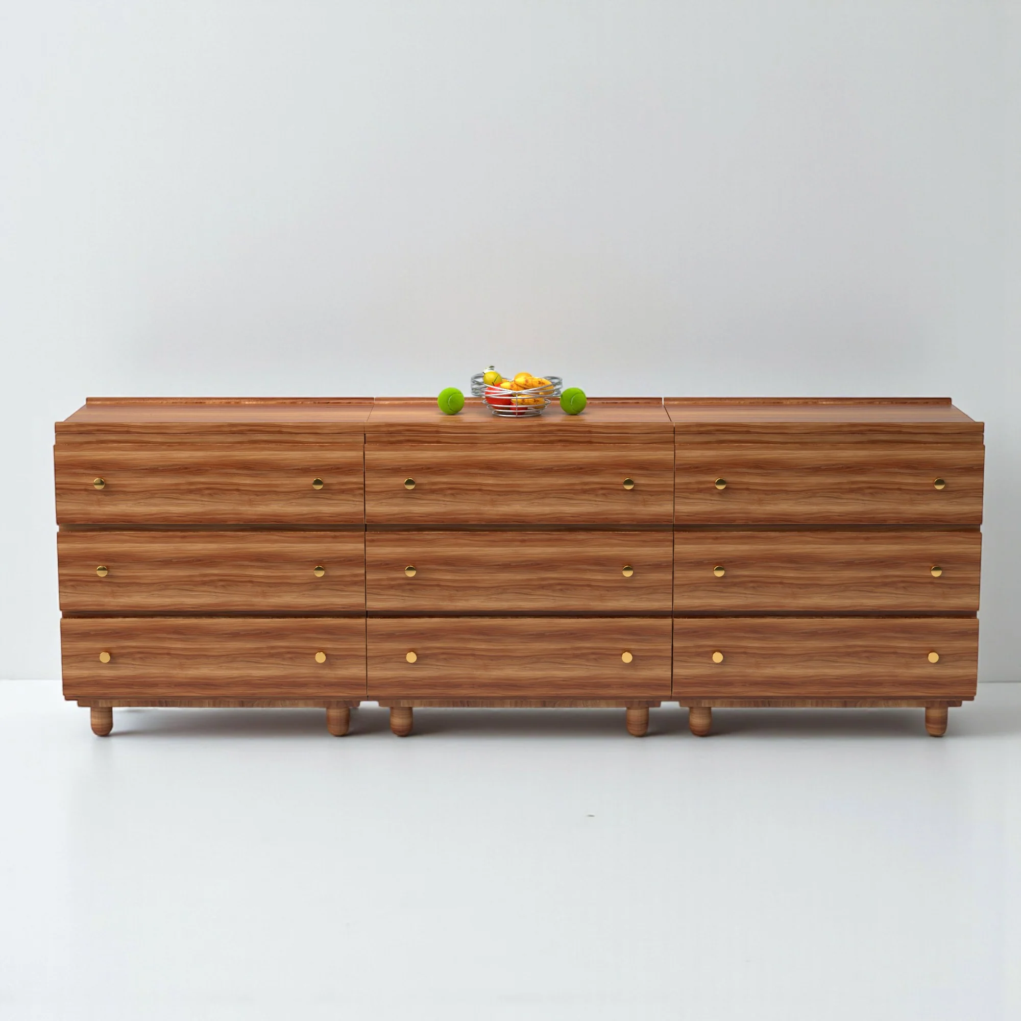 Stava Modular Drawer System | Solid Walnut/Teak/Oak Wood (3x3) | 8 Feet Length - Image 12