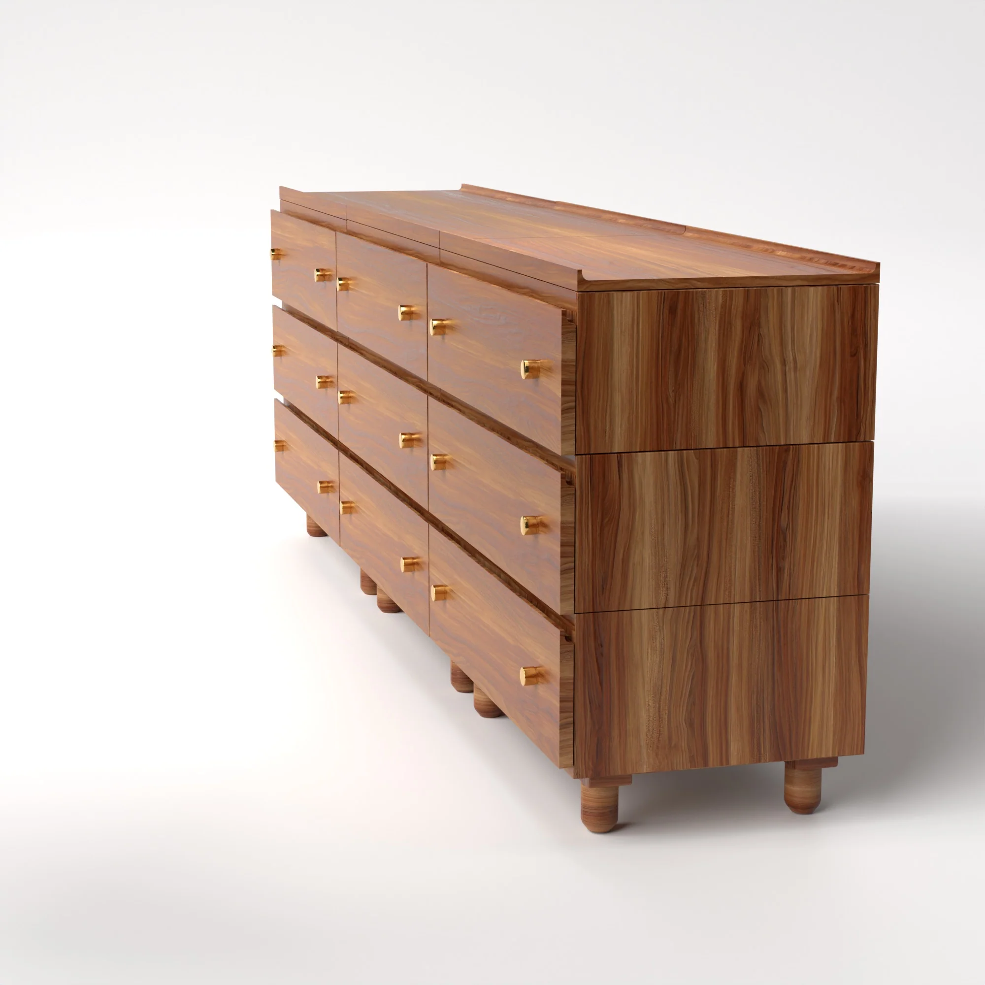 Stava Modular Drawer System | Solid Walnut/Teak/Oak Wood (3x3) | 8 Feet Length - Image 13
