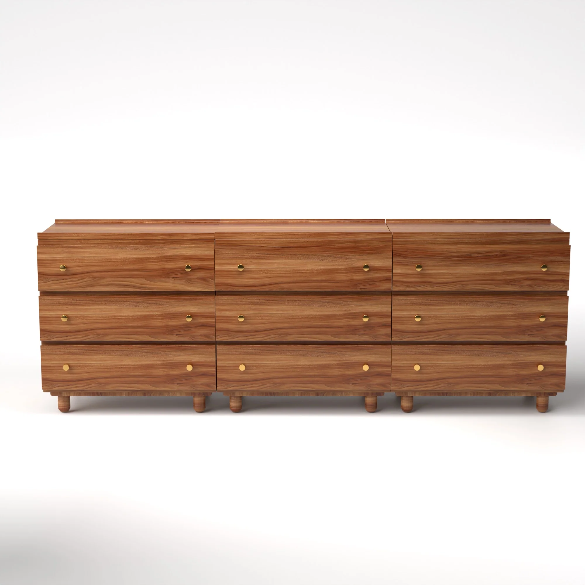 Stava Modular Drawer System | Solid Walnut/Teak/Oak Wood (3x3) | 8 Feet Length - Image 14