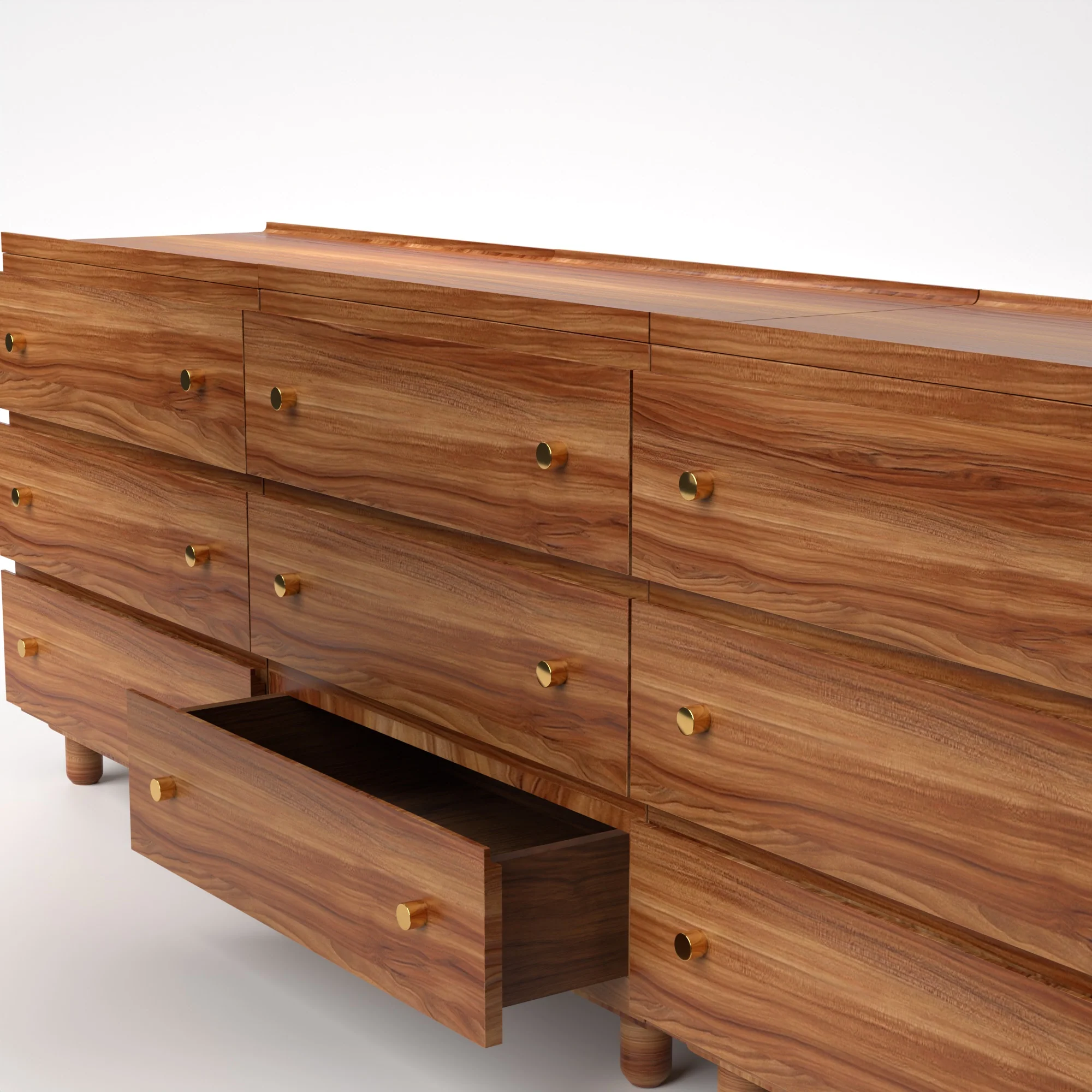 Stava Modular Drawer System | Solid Walnut/Teak/Oak Wood (3x3) | 8 Feet Length - Image 17