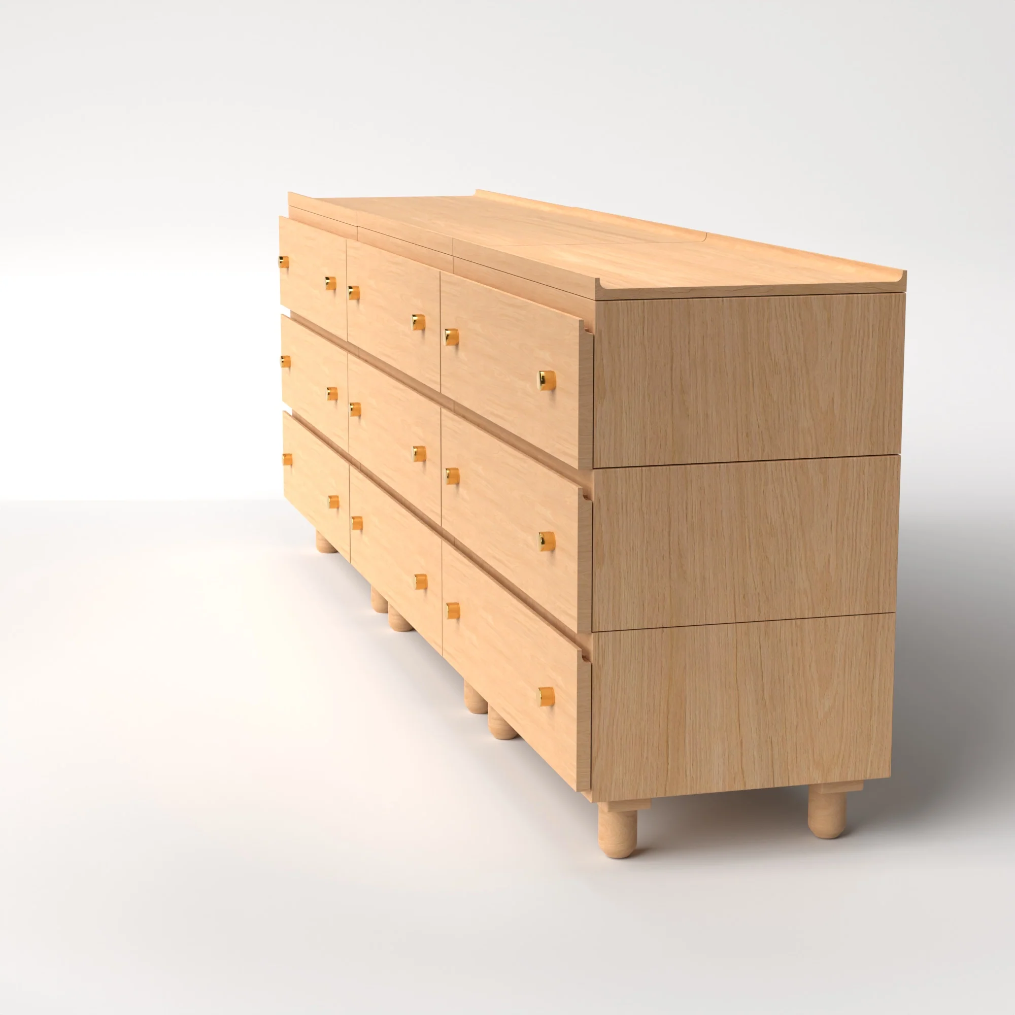 Stava Modular Drawer System | Solid Walnut/Teak/Oak Wood (3x3) | 8 Feet Length - Image 24
