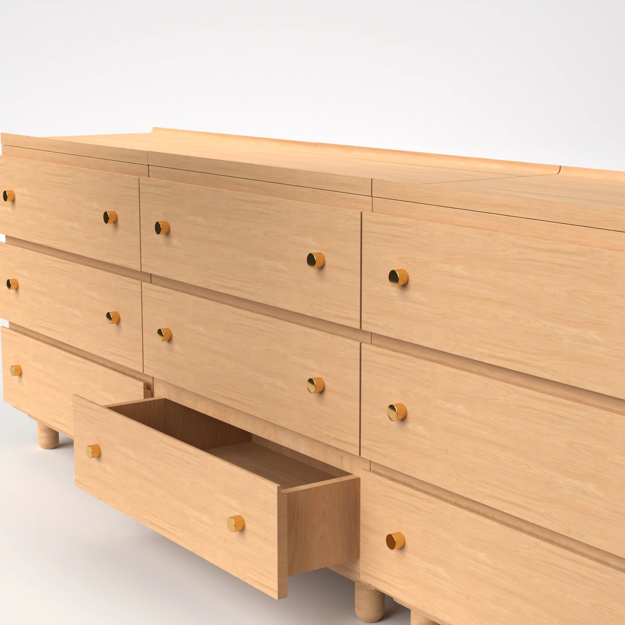 Stava Modular Drawer System | Solid Walnut/Teak/Oak Wood (3x3) | 8 Feet Length - Image 27