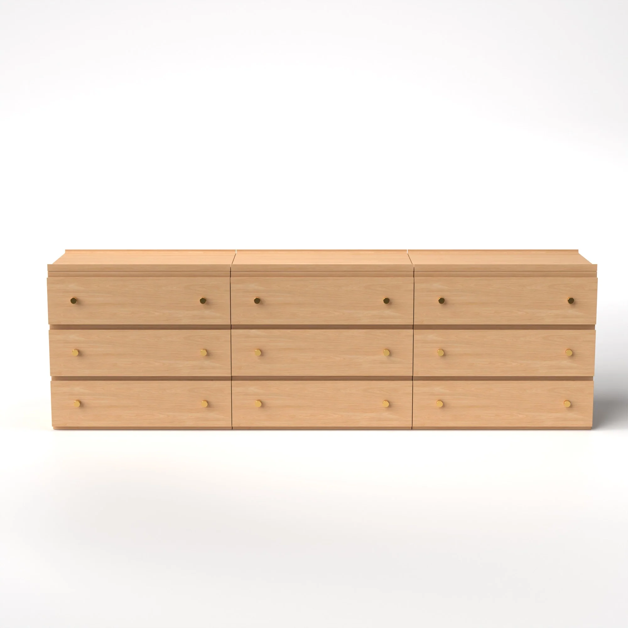 Stava Modular Drawer System | Solid Walnut/Teak/Oak Wood (3x3) | 8 Feet Length - Image 28