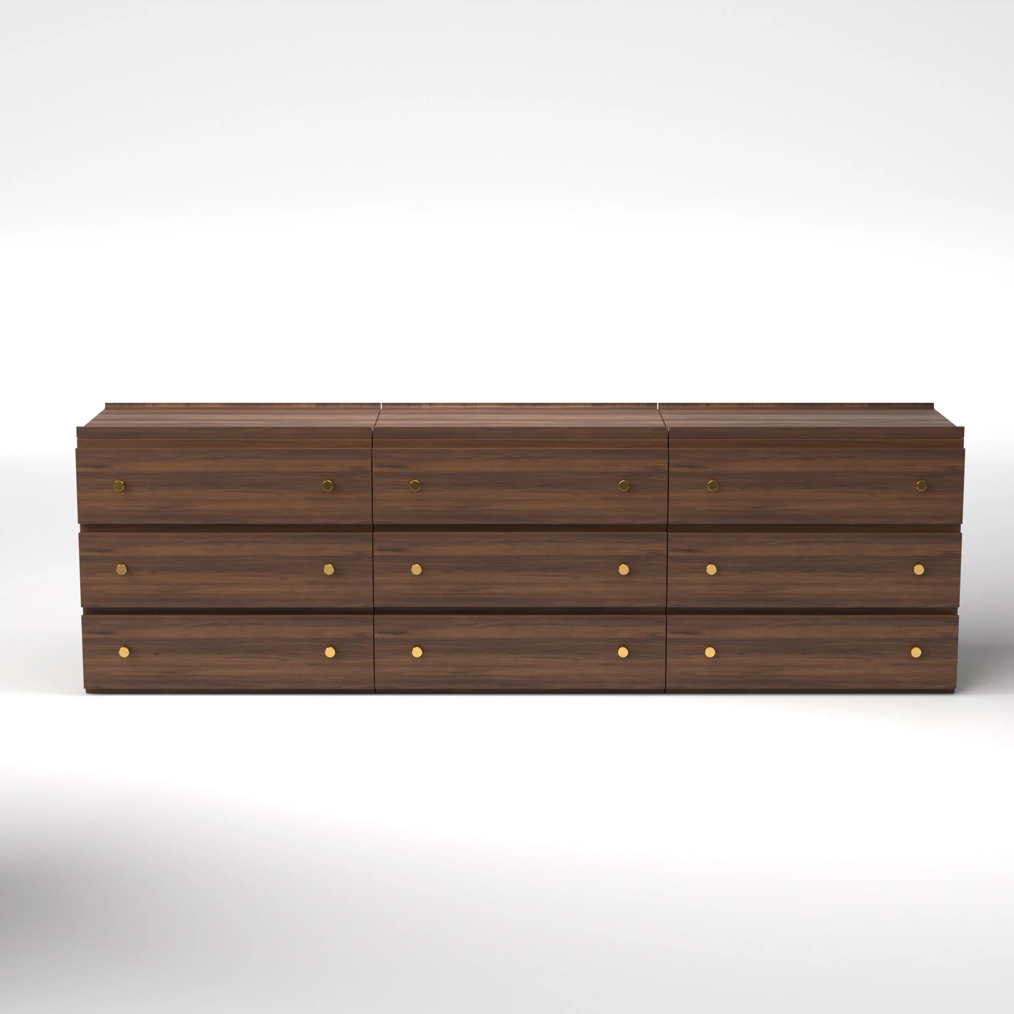 Stava Modular Drawer System | Solid Walnut/Teak/Oak Wood (3x3) | 8 Feet Length - Image 7