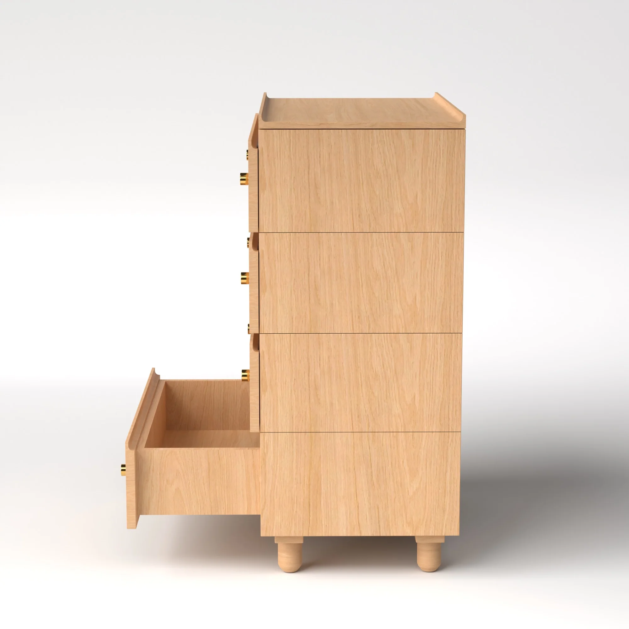 Stava Modular Drawer System | Solid Walnut/Teak/Oak Wood (4x1) | 3 Feet Length - Image 25