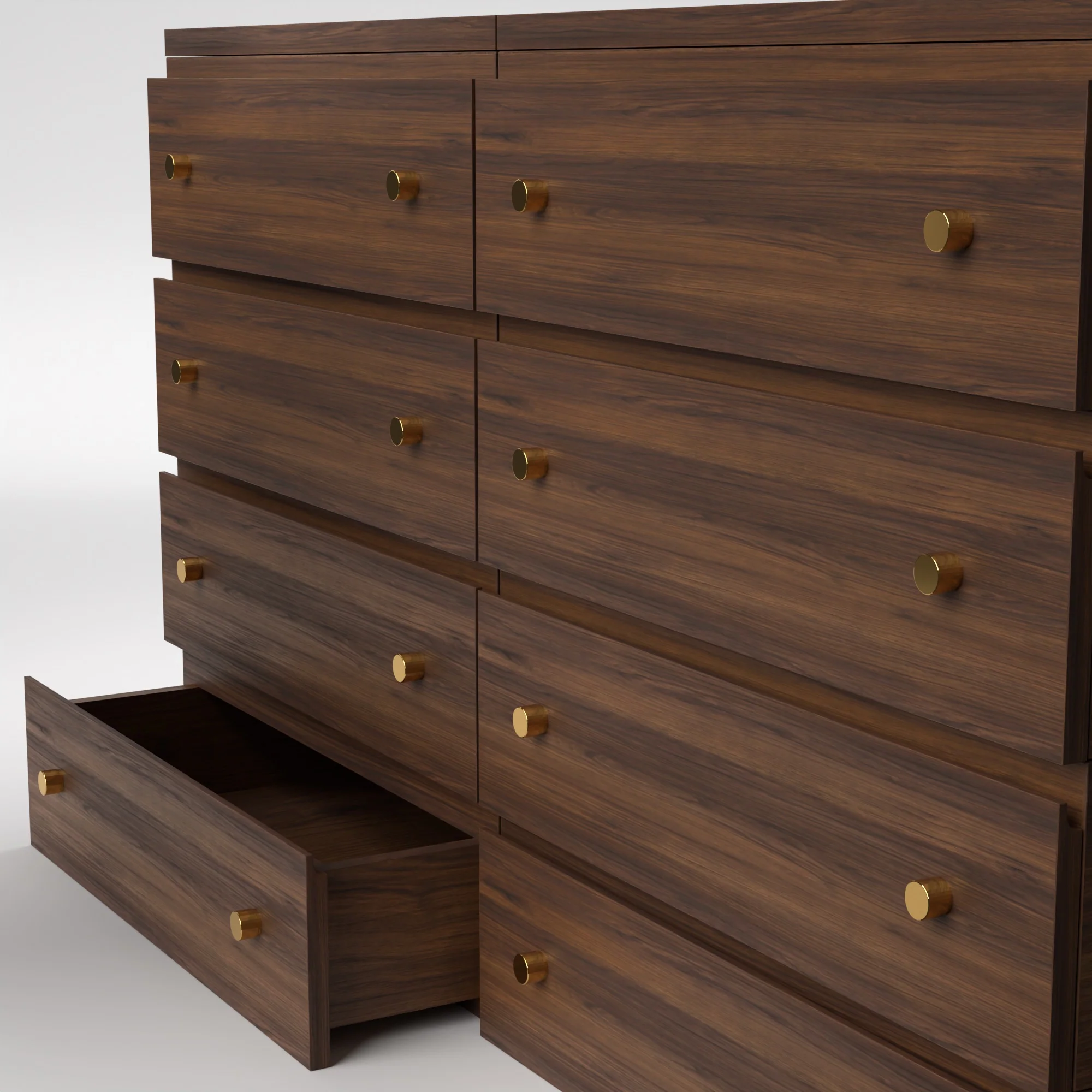 Stava Modular Drawer System | Solid Walnut/Teak/Oak Wood (4x2) | 5.5 Feet Length - Image 10