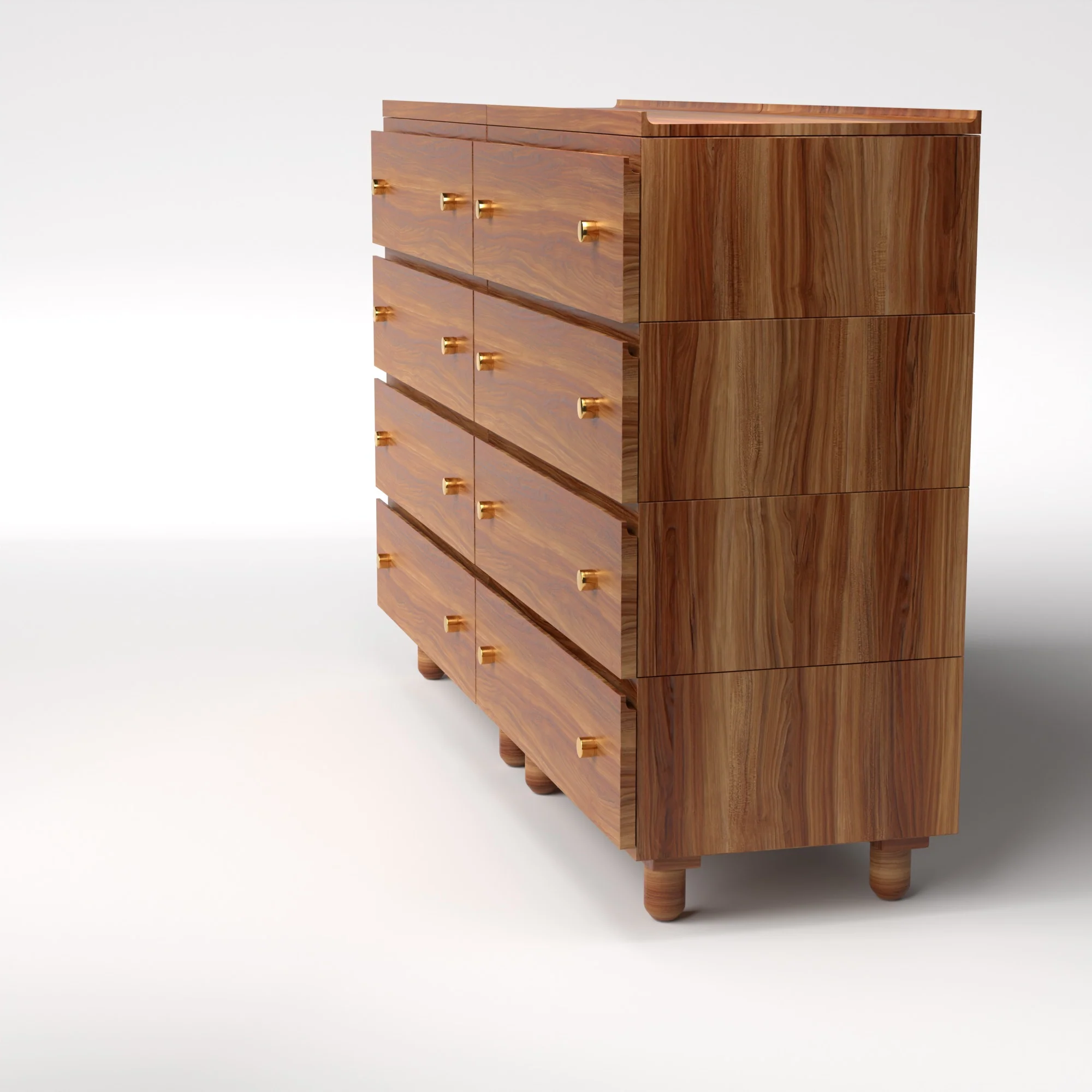 Stava Modular Drawer System | Solid Walnut/Teak/Oak Wood (4x2) | 5.5 Feet Length - Image 13