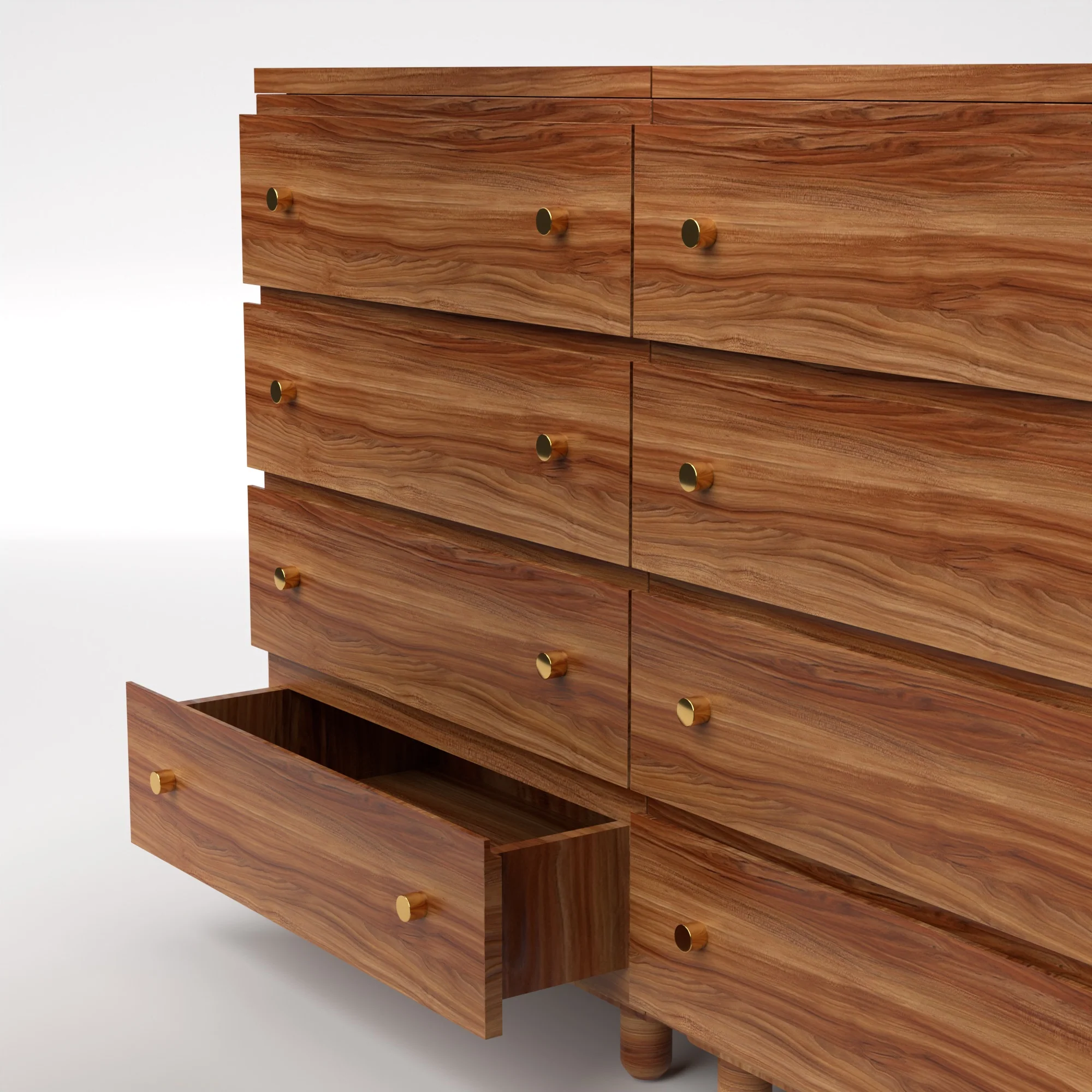 Stava Modular Drawer System | Solid Walnut/Teak/Oak Wood (4x2) | 5.5 Feet Length - Image 16
