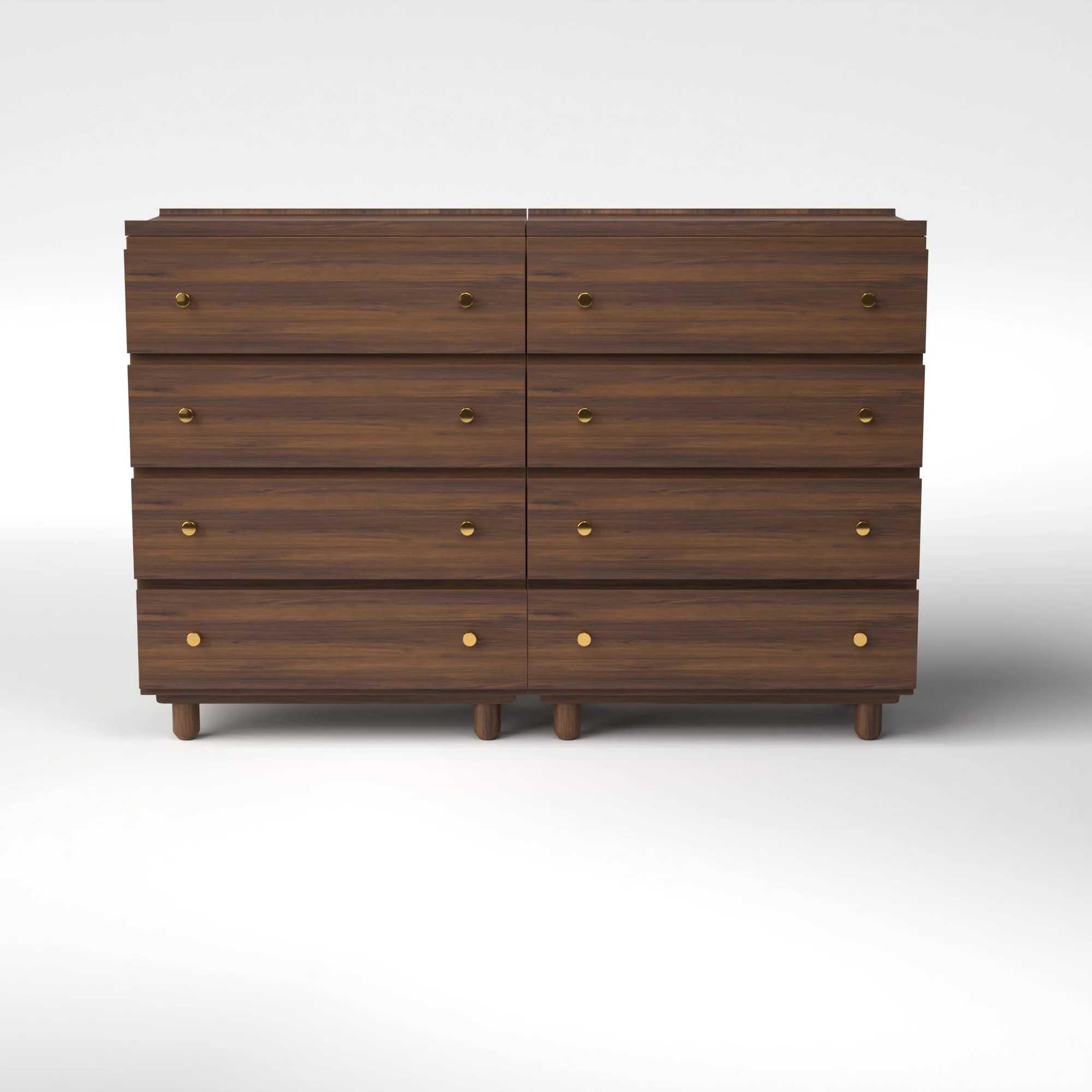 Stava Modular Drawer System | Solid Walnut/Teak/Oak Wood (4x2) | 5.5 Feet Length - Image 2