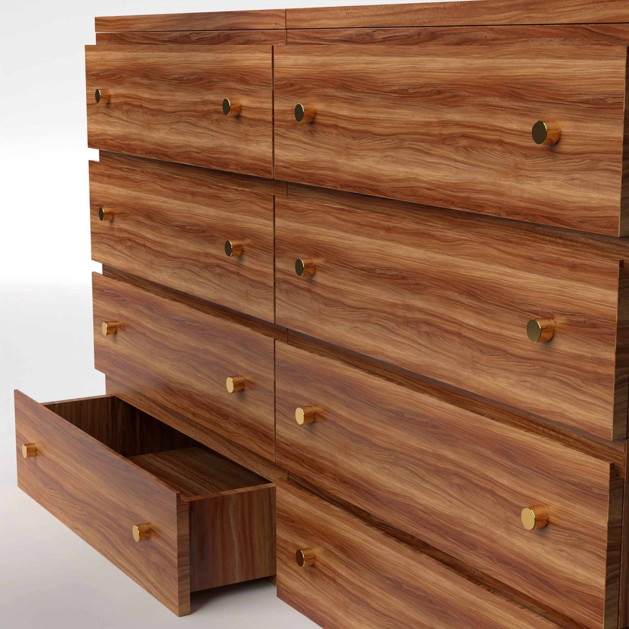 Stava Modular Drawer System | Solid Walnut/Teak/Oak Wood (4x2) | 5.5 Feet Length - Image 21