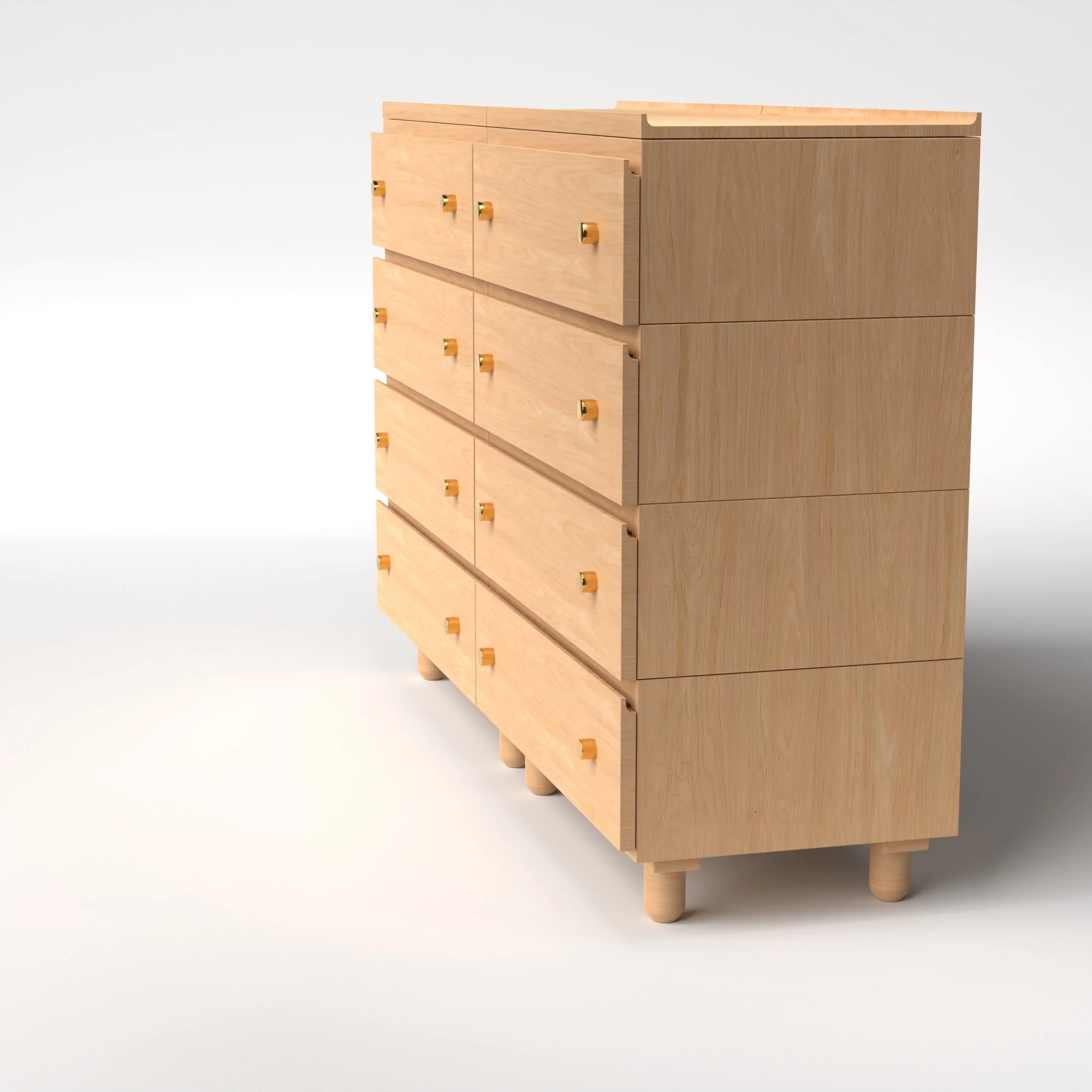 Stava Modular Drawer System | Solid Walnut/Teak/Oak Wood (4x2) | 5.5 Feet Length - Image 23