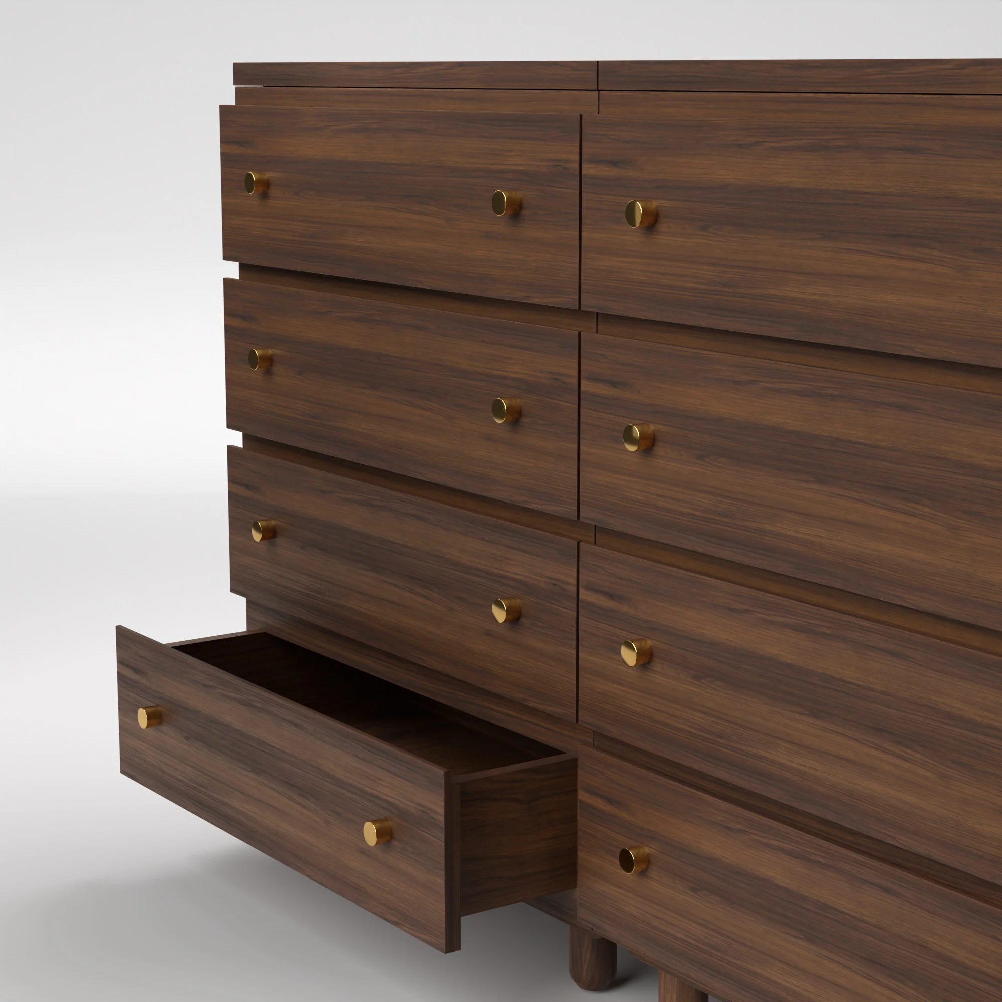 Stava Modular Drawer System | Solid Walnut/Teak/Oak Wood (4x2) | 5.5 Feet Length - Image 5
