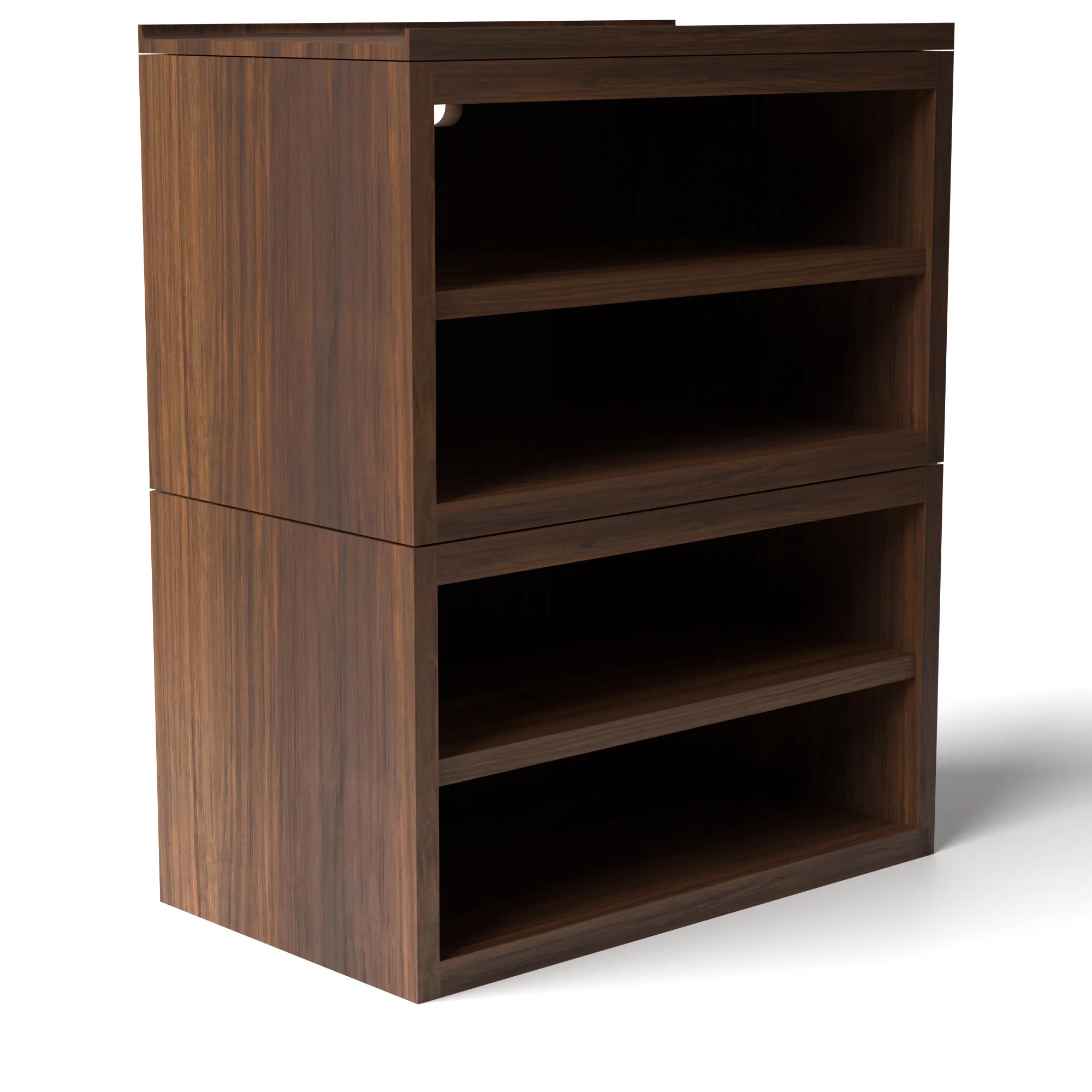 Stava Modular Shelving System | Solid Walnut/Teak/Oak Wood (4x1) | 3 Feet Length - Image 11