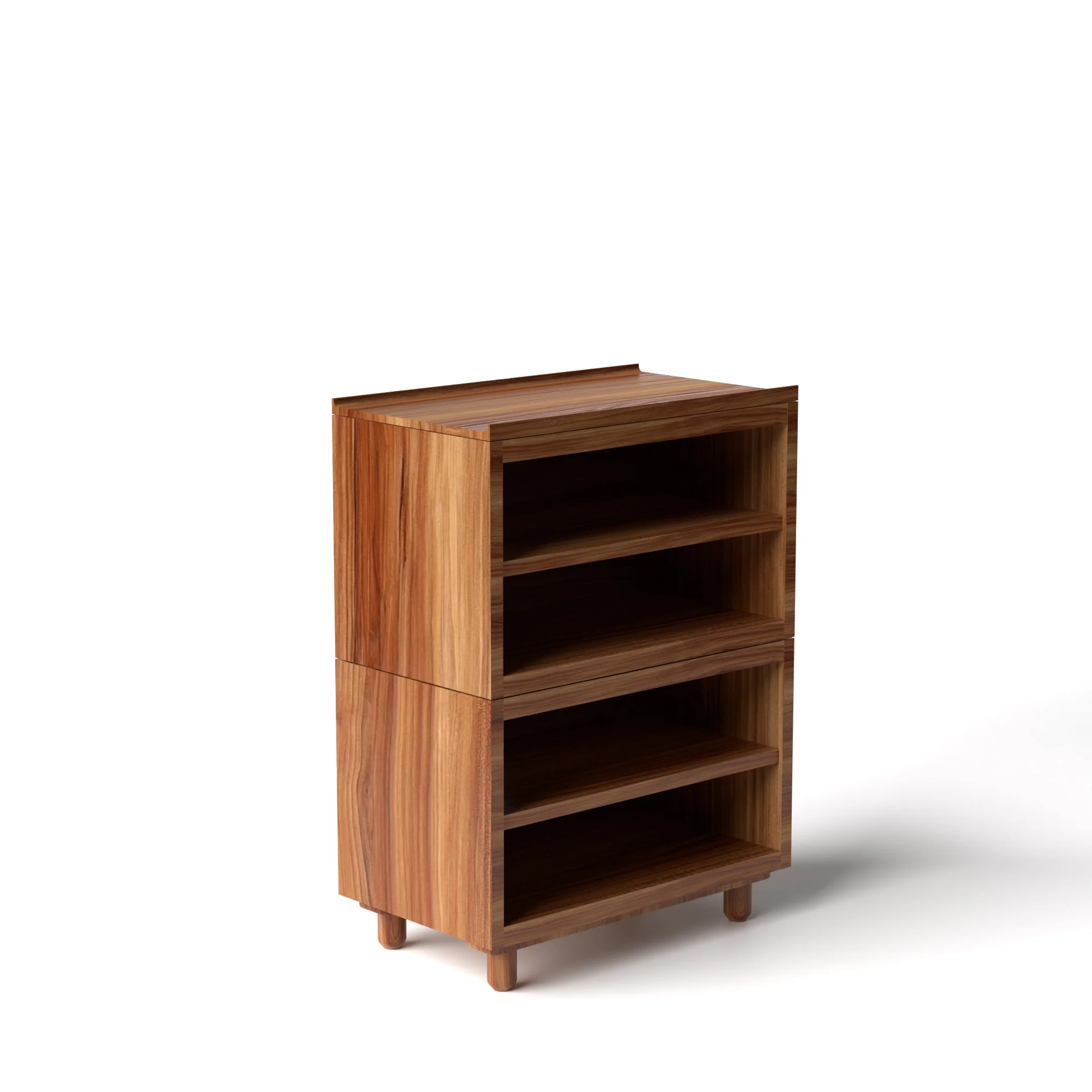 Stava Modular Shelving System | Solid Walnut/Teak/Oak Wood (4x1) | 3 Feet Length - Image 15