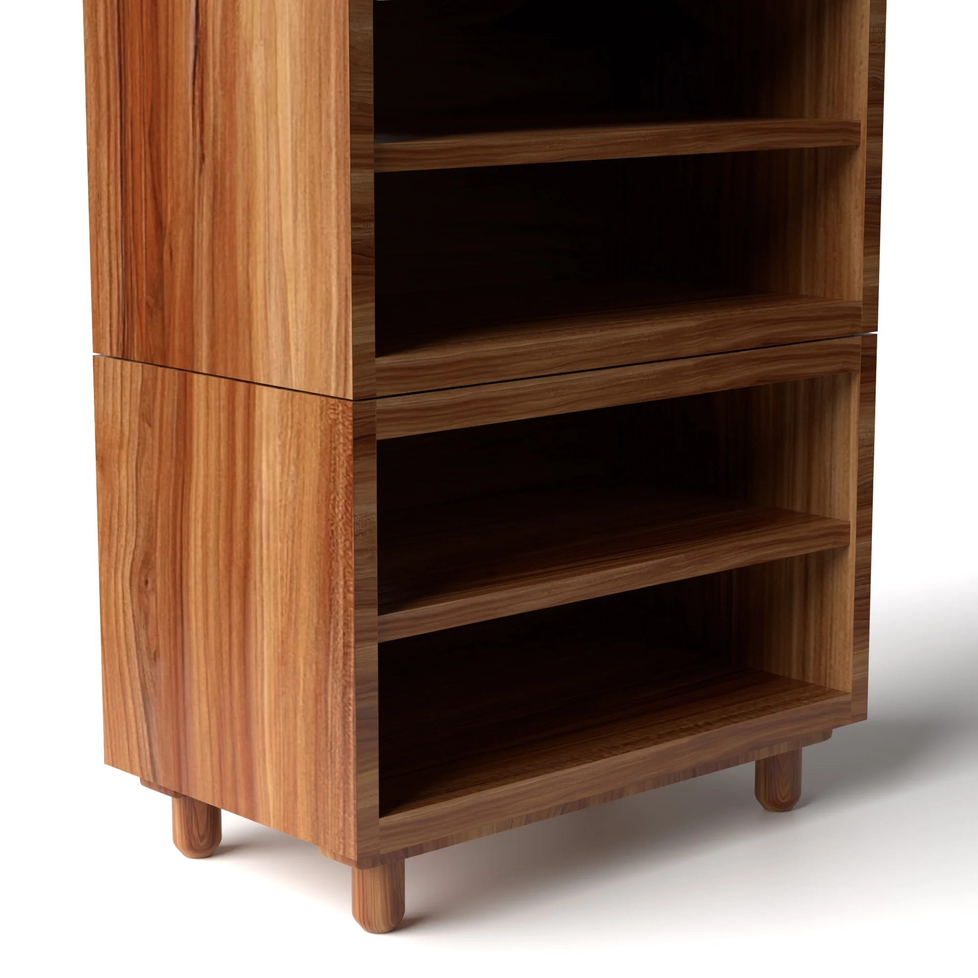 Stava Modular Shelving System | Solid Walnut/Teak/Oak Wood (4x1) | 3 Feet Length - Image 17