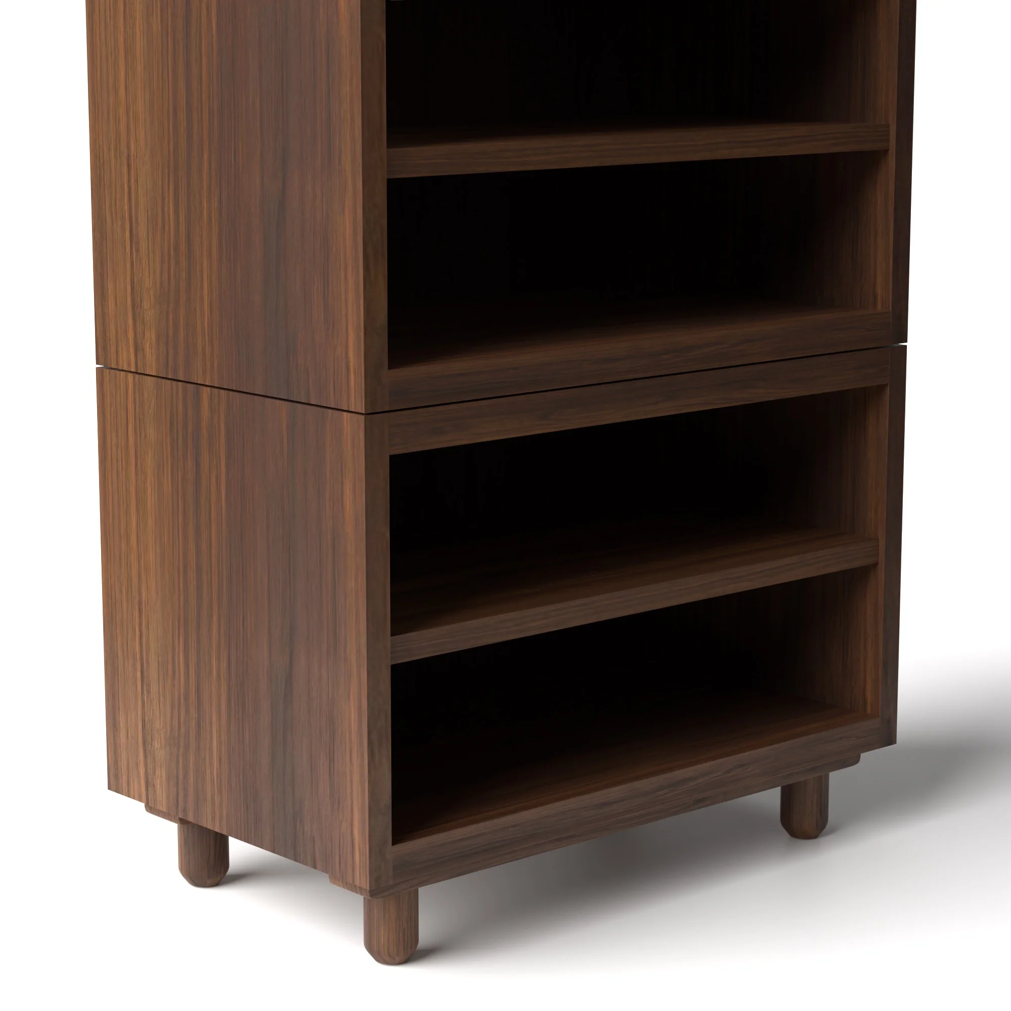 Stava Modular Shelving System | Solid Walnut/Teak/Oak Wood (4x1) | 3 Feet Length - Image 6