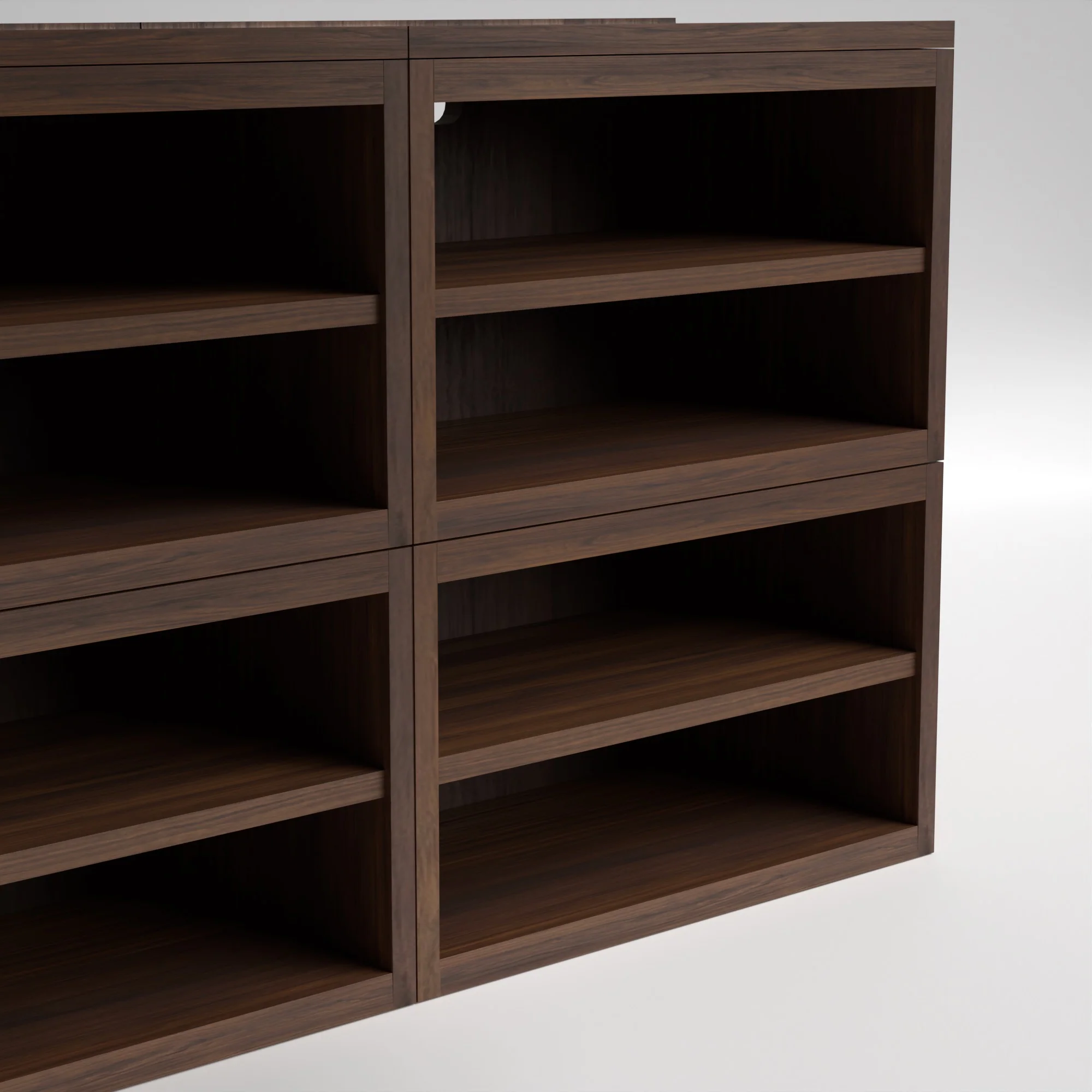 Stava Modular Shelving System | Solid Walnut/Teak/Oak Wood (4x2) | 5.5 Feet Length - Image 11