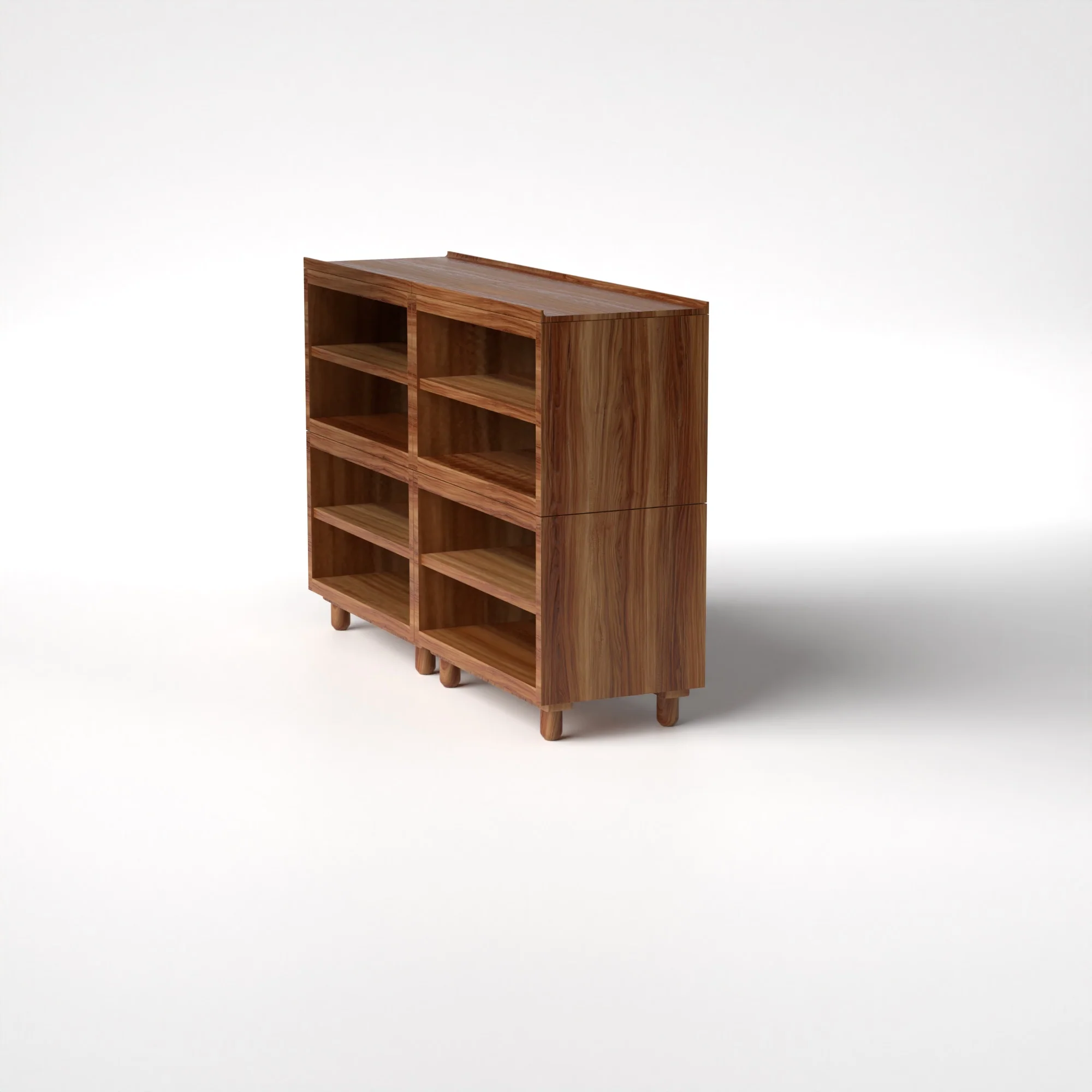 Stava Modular Shelving System | Solid Walnut/Teak/Oak Wood (4x2) | 5.5 Feet Length - Image 13