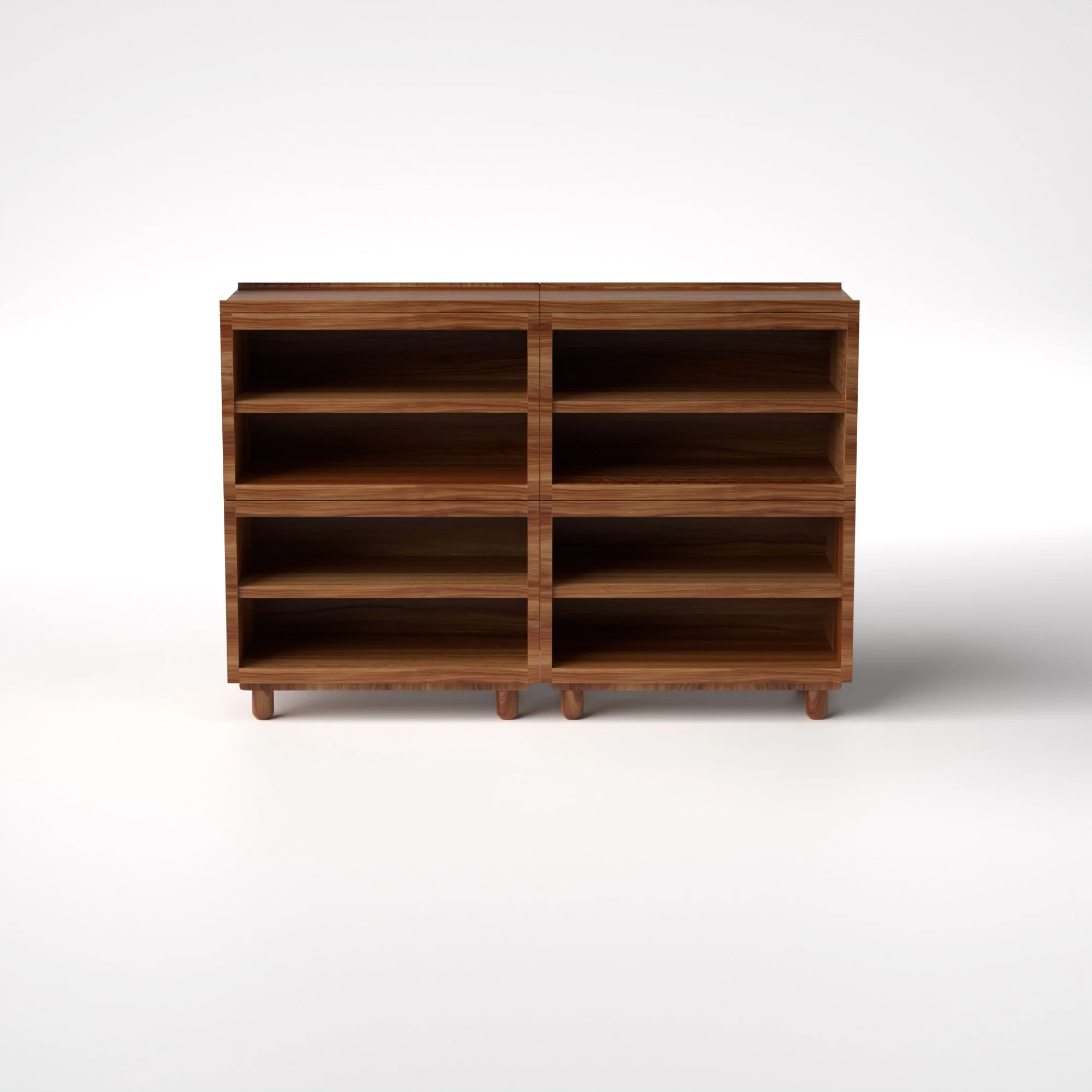 Stava Modular Shelving System | Solid Walnut/Teak/Oak Wood (4x2) | 5.5 Feet Length - Image 14