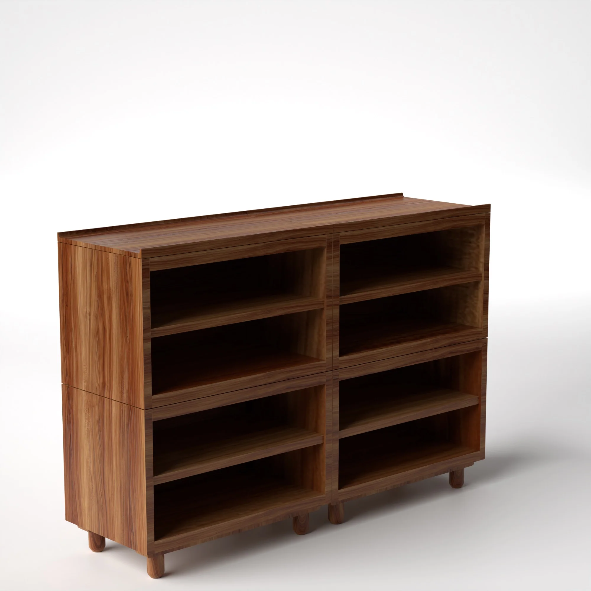 Stava Modular Shelving System | Solid Walnut/Teak/Oak Wood (4x2) | 5.5 Feet Length - Image 15