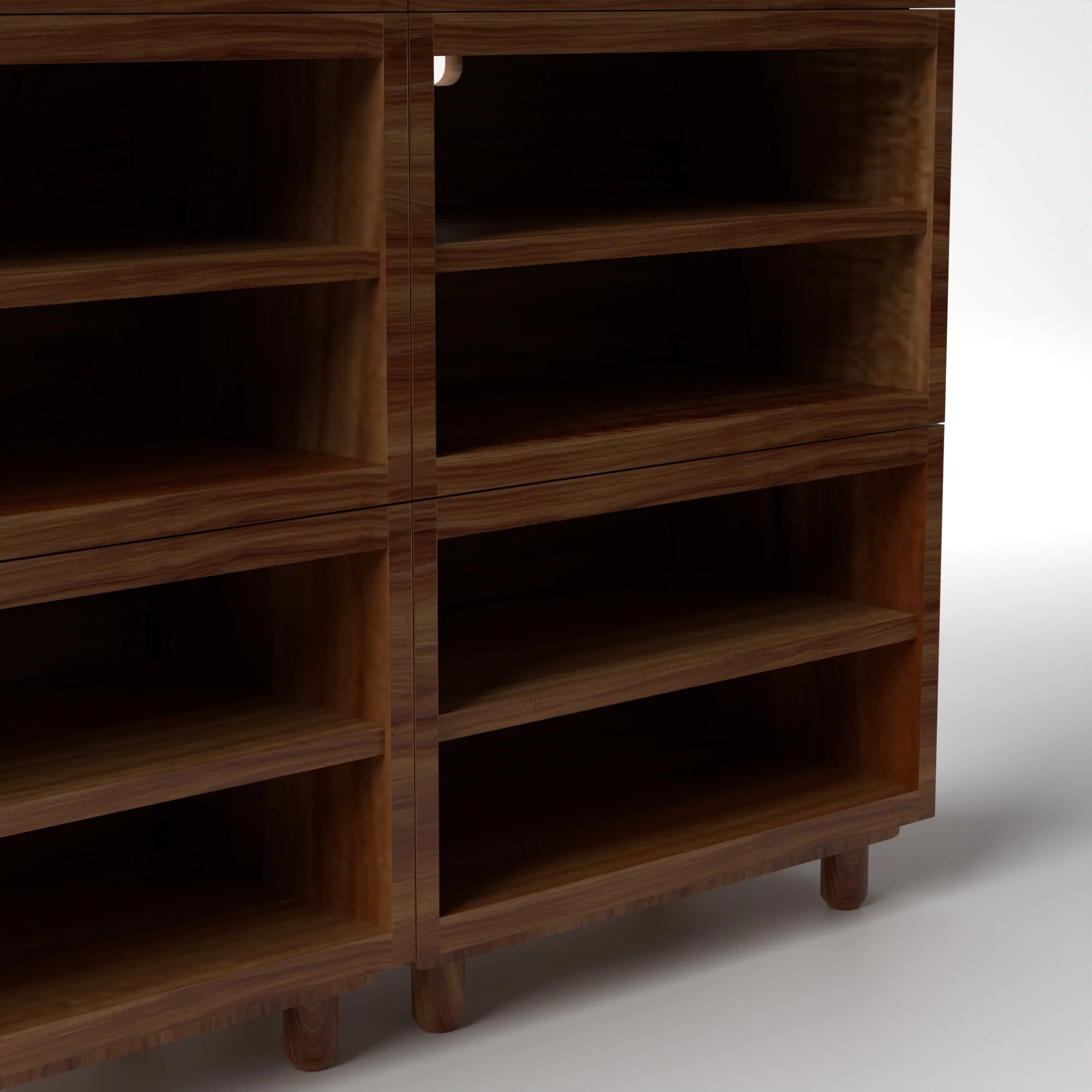 Stava Modular Shelving System | Solid Walnut/Teak/Oak Wood (4x2) | 5.5 Feet Length - Image 17