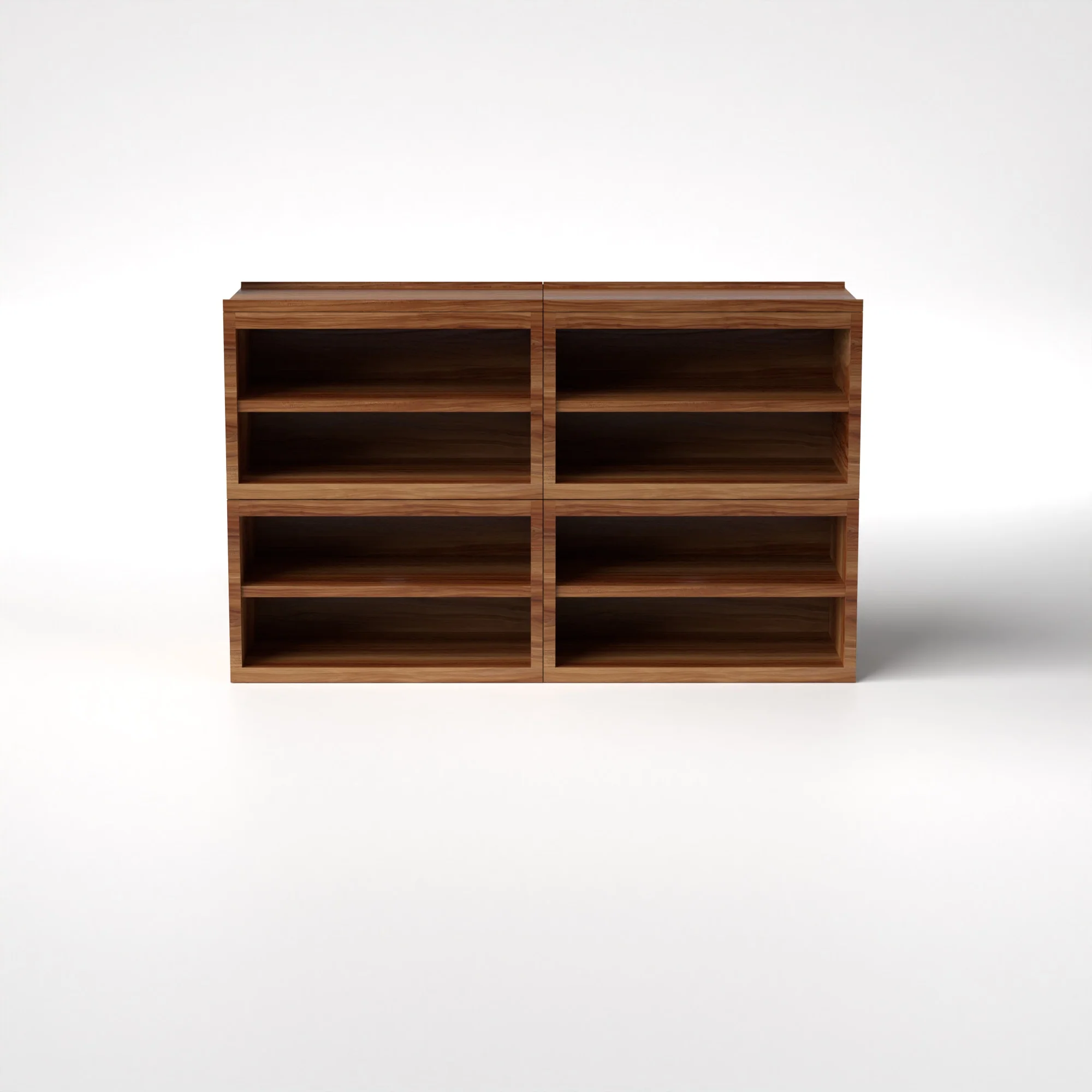 Stava Modular Shelving System | Solid Walnut/Teak/Oak Wood (4x2) | 5.5 Feet Length - Image 18