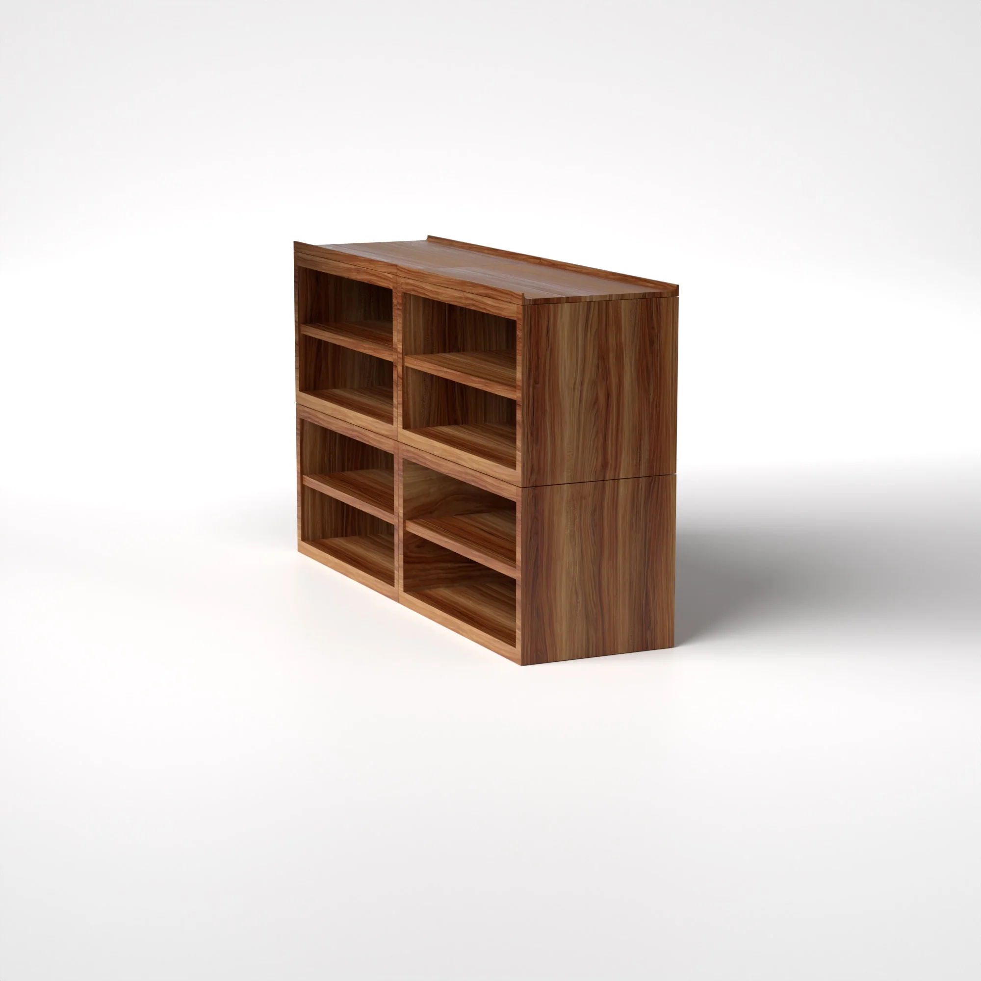 Stava Modular Shelving System | Solid Walnut/Teak/Oak Wood (4x2) | 5.5 Feet Length - Image 19