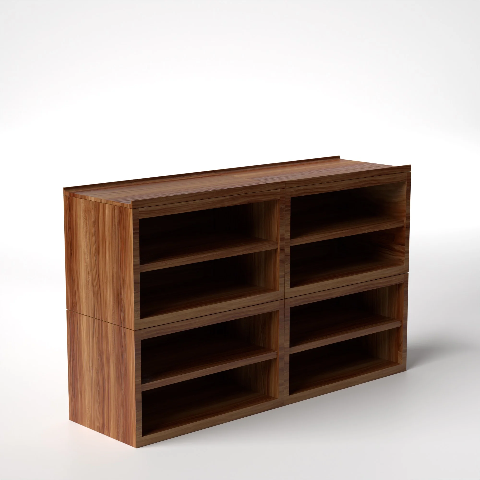 Stava Modular Shelving System | Solid Walnut/Teak/Oak Wood (4x2) | 5.5 Feet Length - Image 20