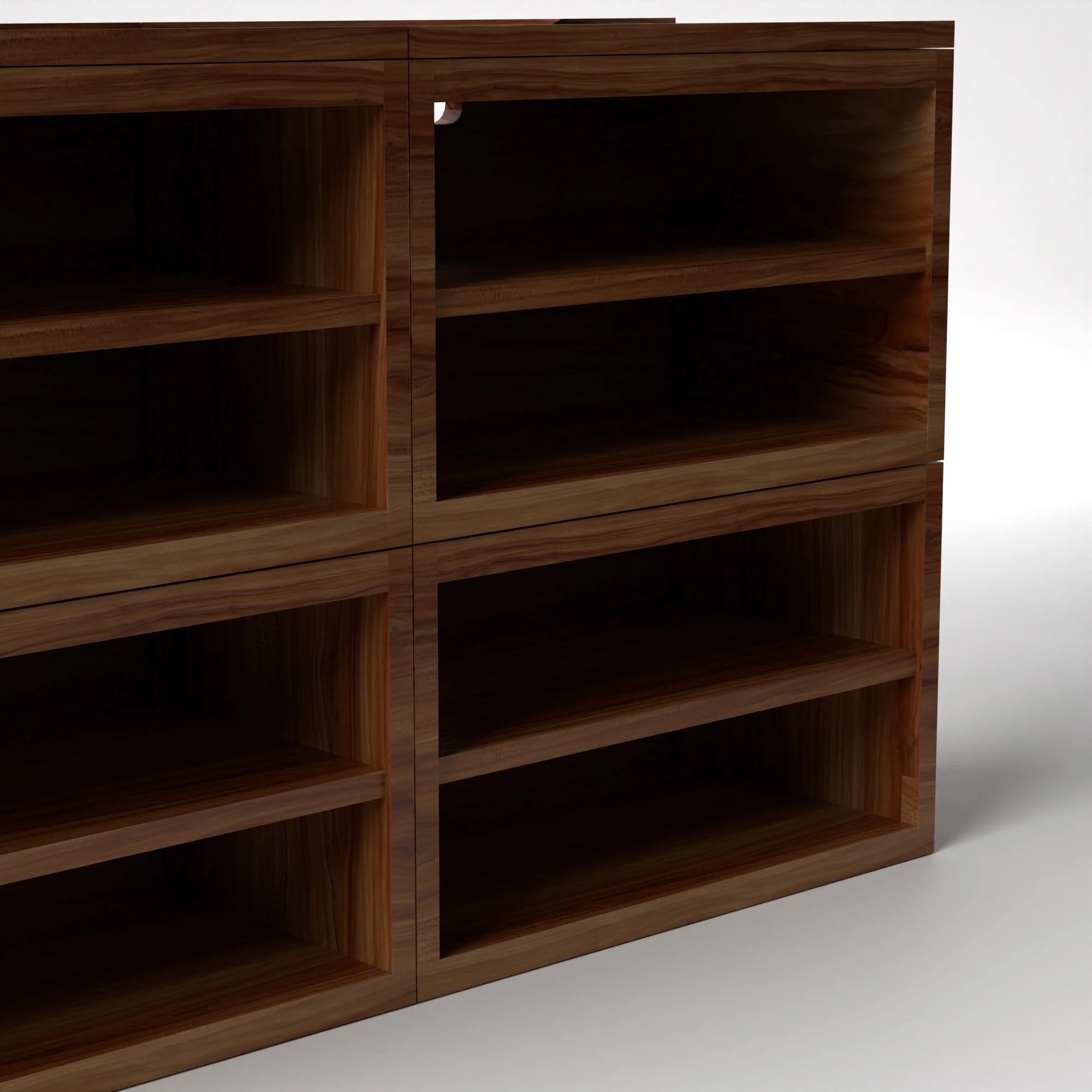Stava Modular Shelving System | Solid Walnut/Teak/Oak Wood (4x2) | 5.5 Feet Length - Image 22