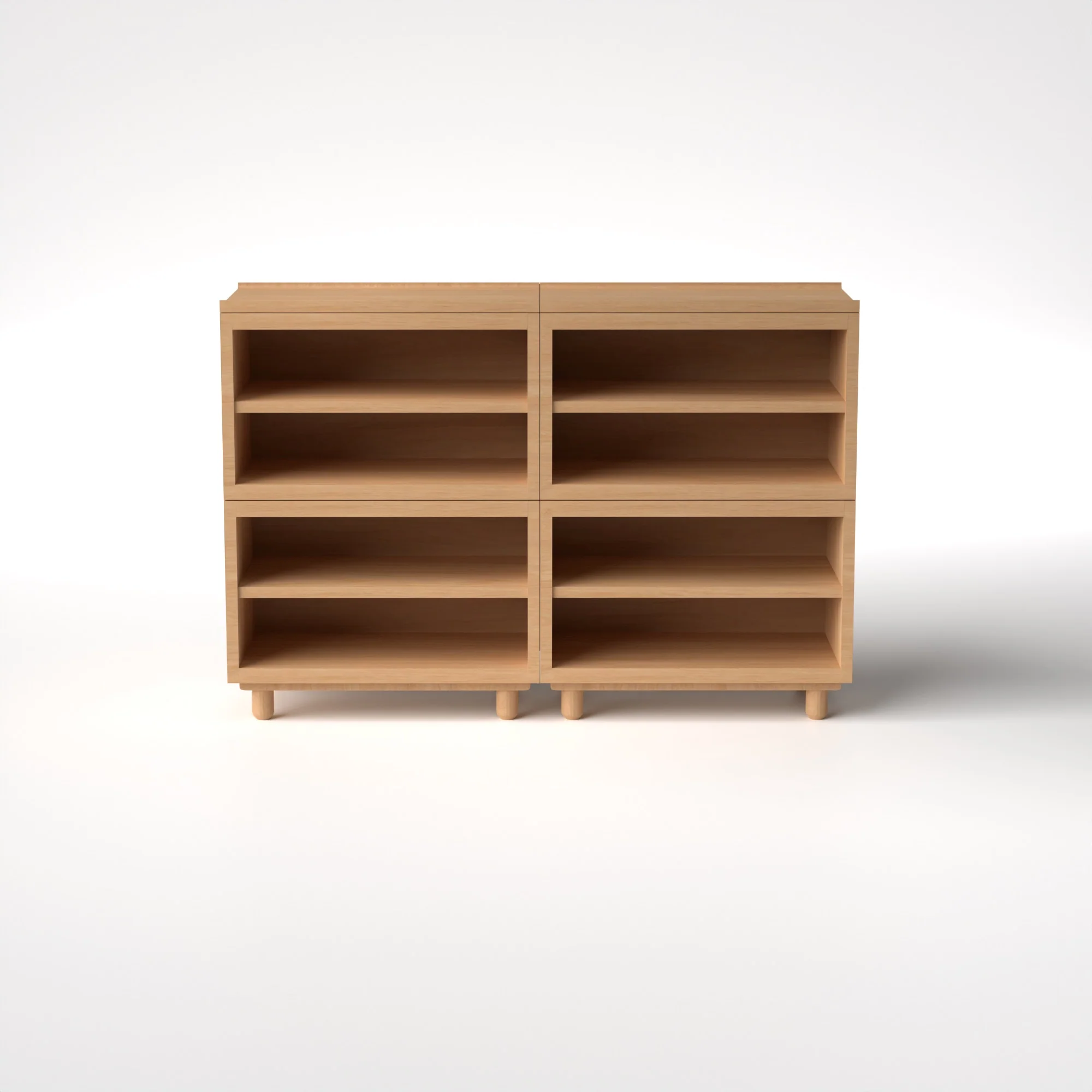 Stava Modular Shelving System | Solid Walnut/Teak/Oak Wood (4x2) | 5.5 Feet Length - Image 23