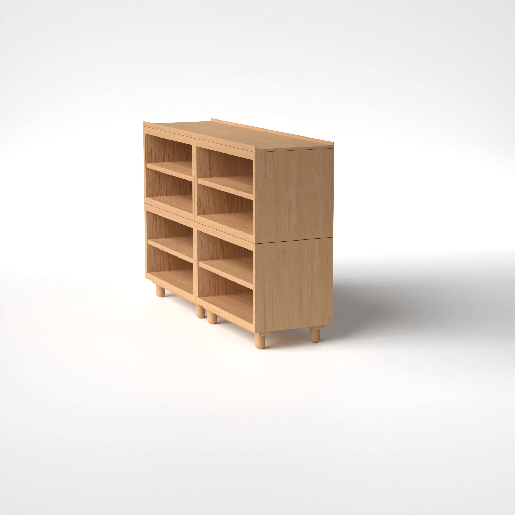 Stava Modular Shelving System | Solid Walnut/Teak/Oak Wood (4x2) | 5.5 Feet Length - Image 24
