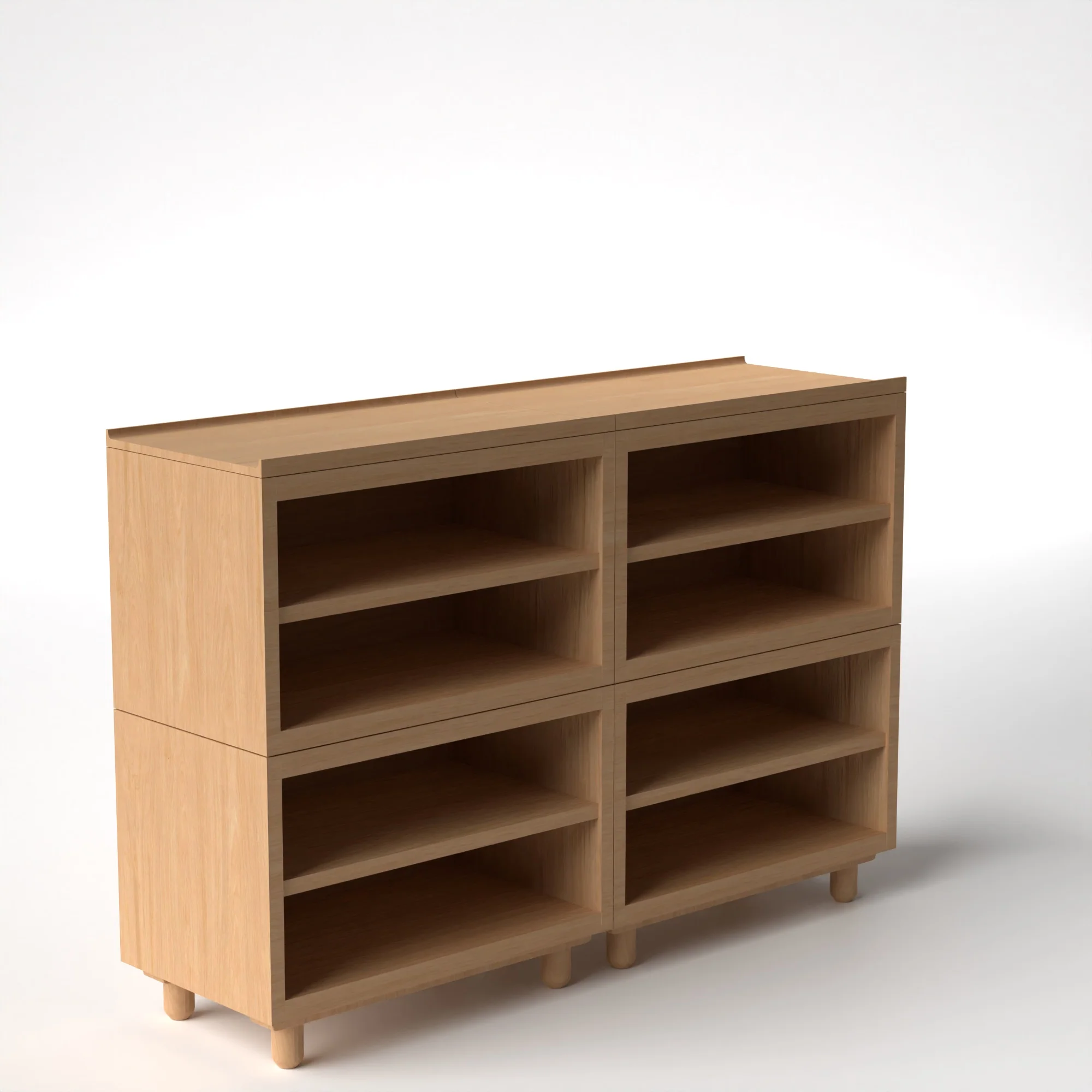 Stava Modular Shelving System | Solid Walnut/Teak/Oak Wood (4x2) | 5.5 Feet Length - Image 25
