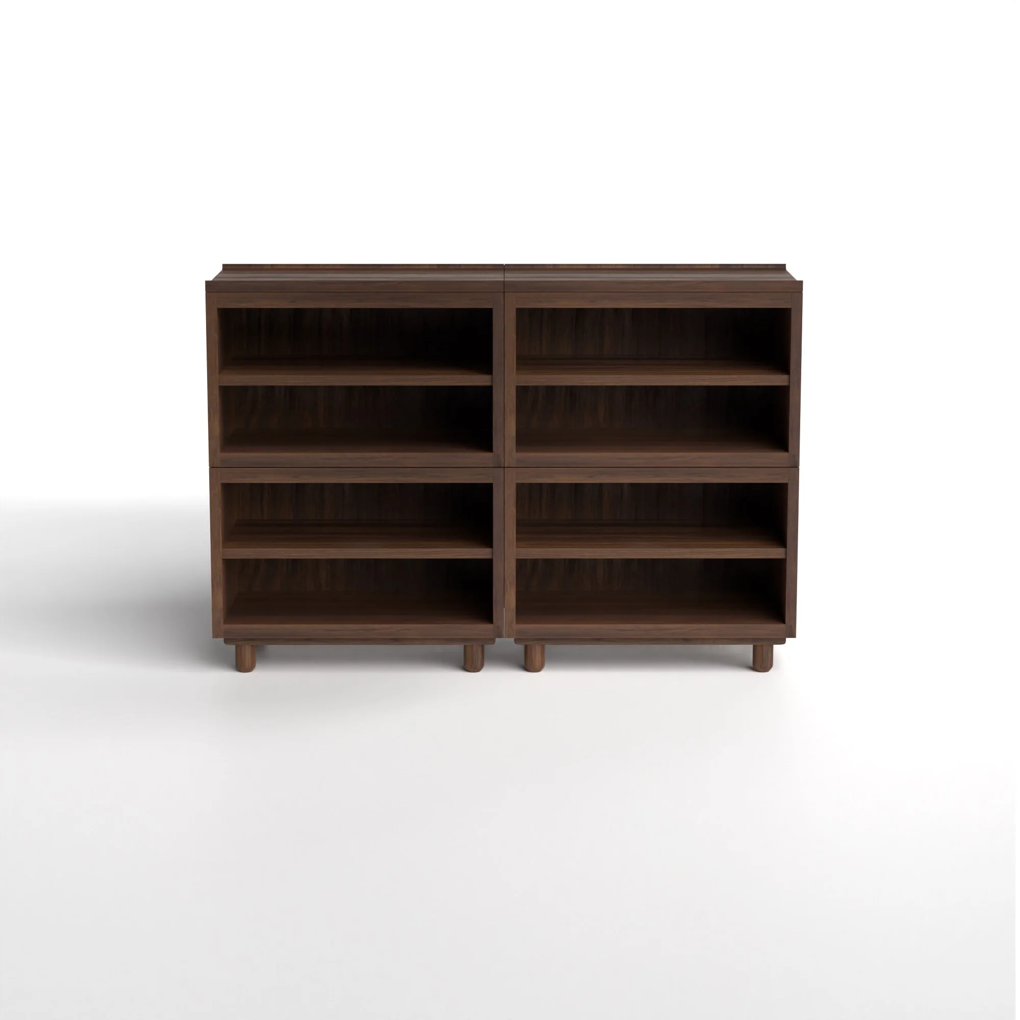 Stava Modular Shelving System | Solid Walnut/Teak/Oak Wood (4x2) | 5.5 Feet Length - Image 3